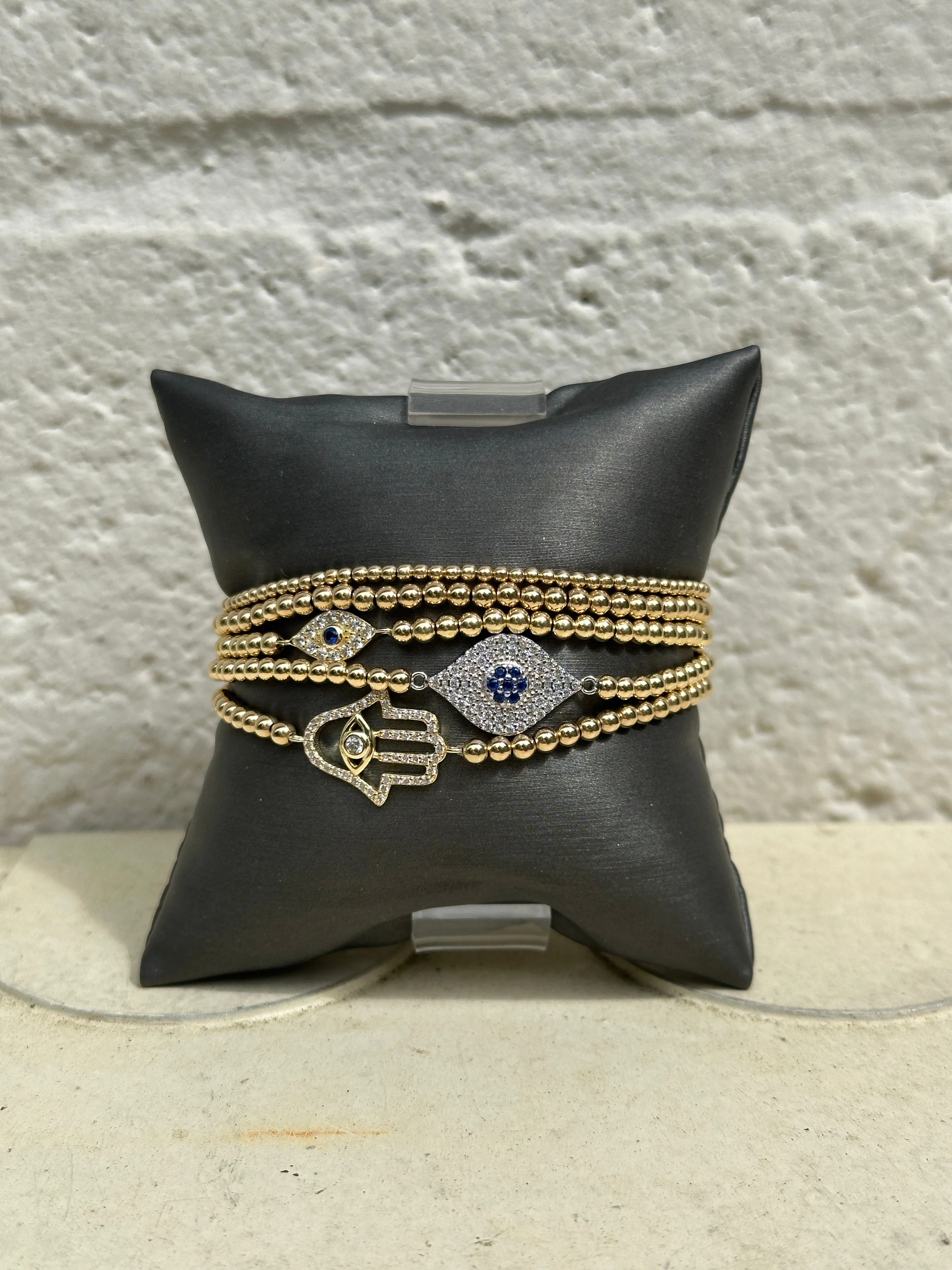 14K Beaded Bracelets with Charms
