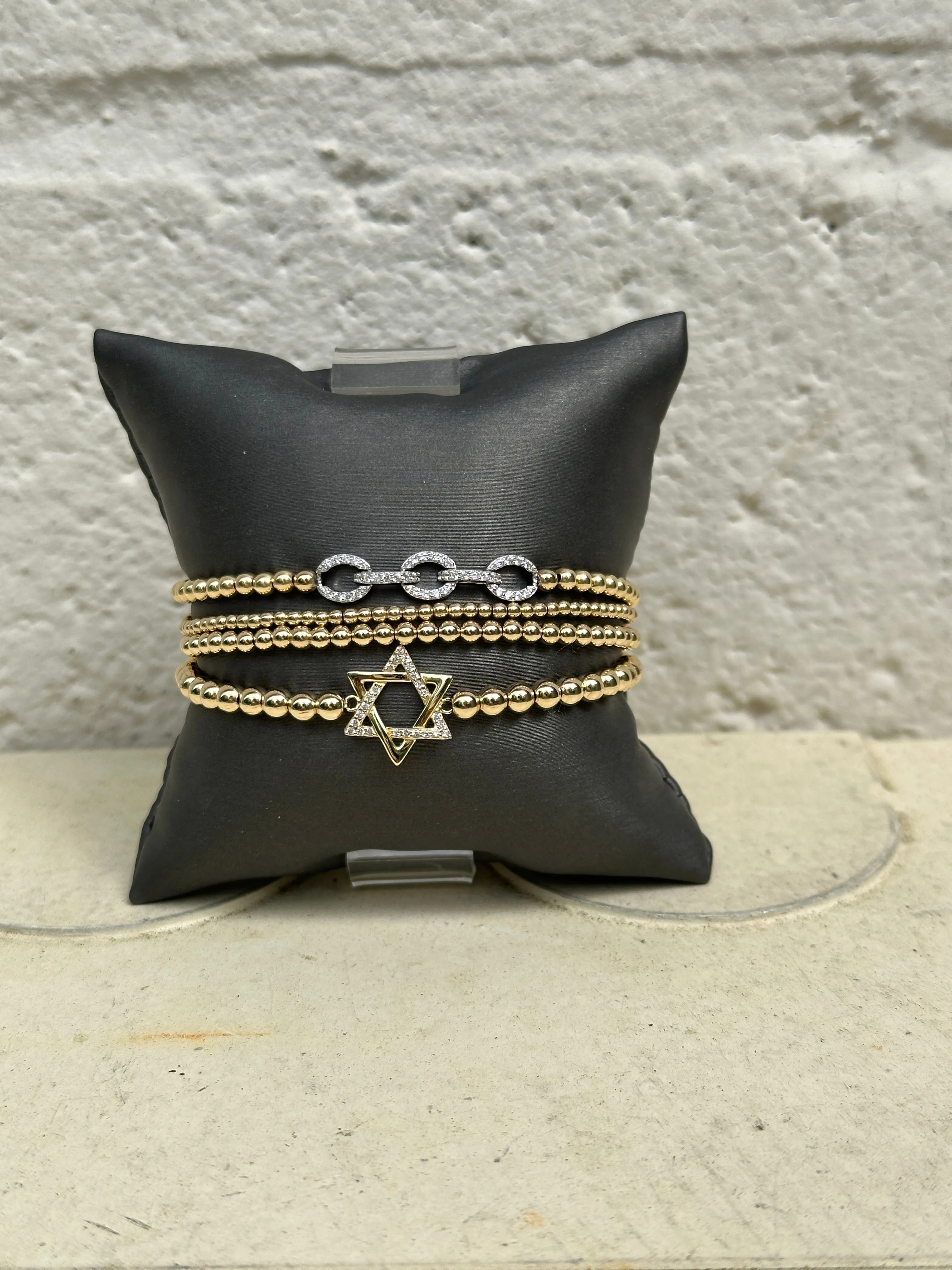 14K Beaded Bracelets with Charms