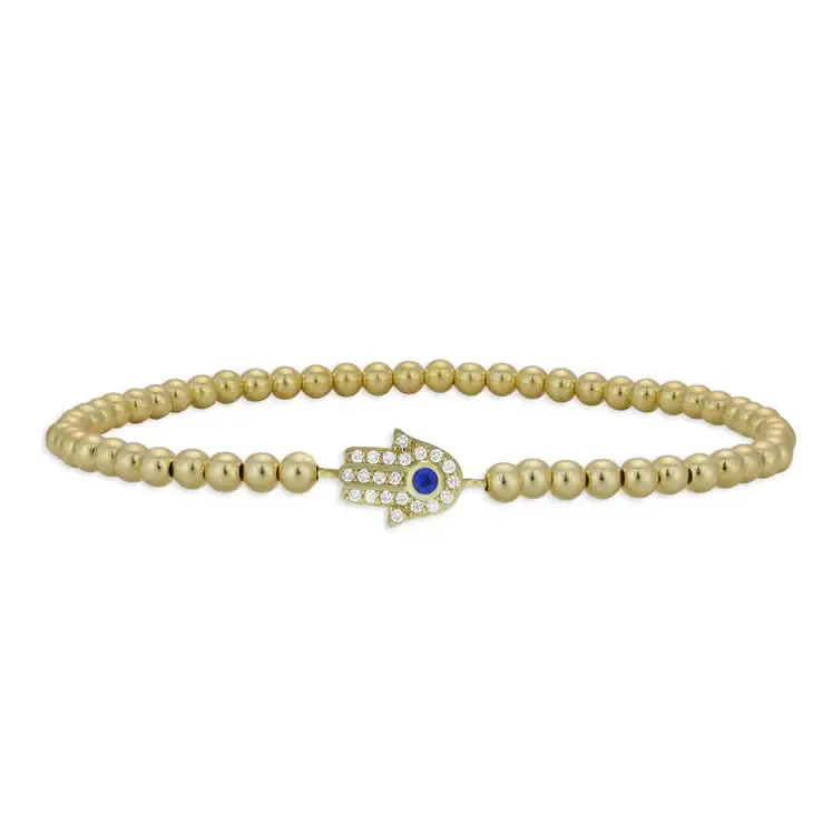14K Beaded Bracelets with Charms