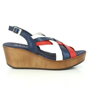 24 Hrs 23312 Navy Braided Slingback Sandals