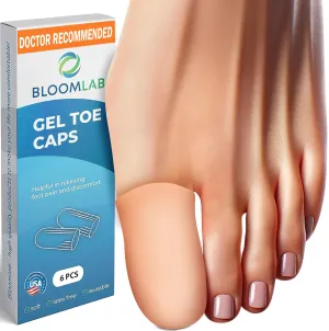 6 Pack Toe Caps and Toe Protectors Women & Men - 6 Big Beige Silicone Toe Sleeves, Gel Toe Cap to Provide Relief from Missing/Ingrown Toenails, Corns, Calluses, Blisters, Hammer Toes 6 Pcs Beige Big (Pack of 6)