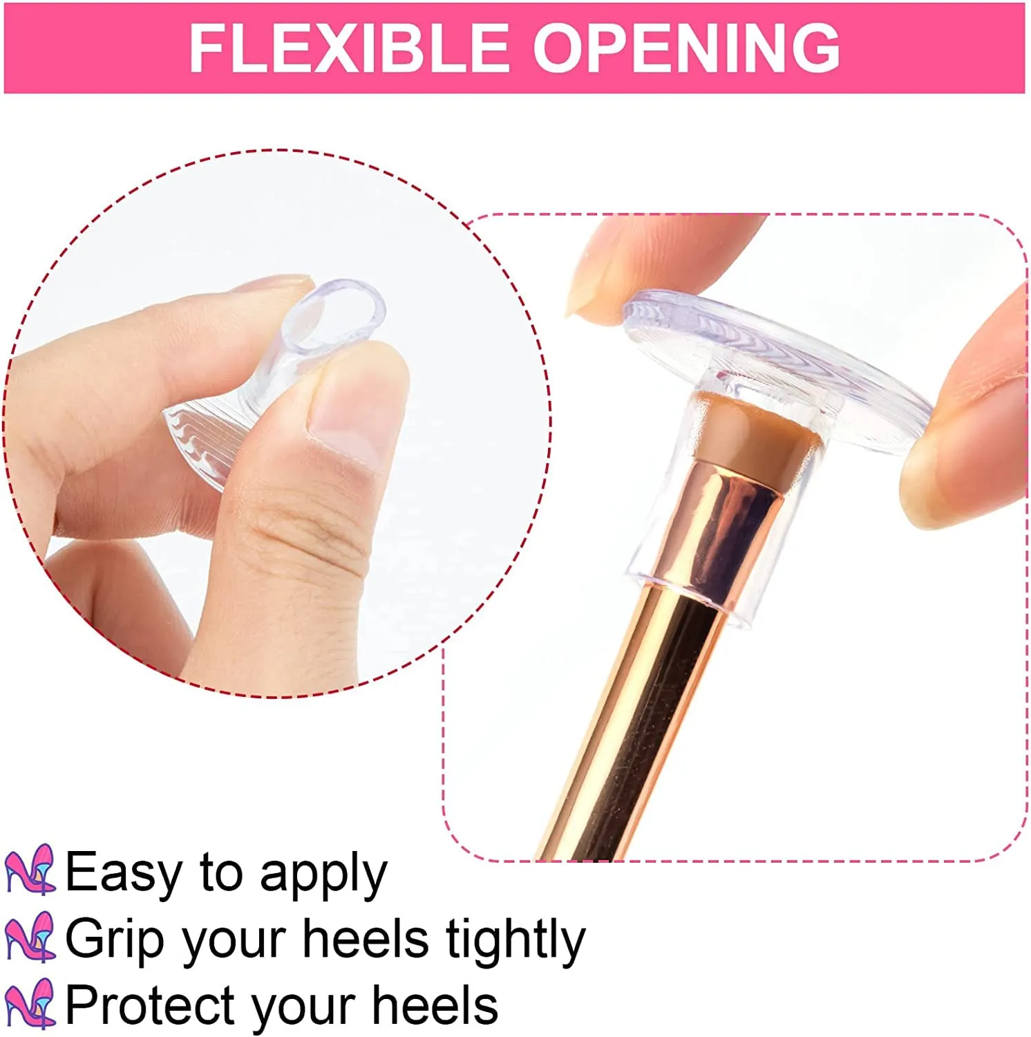 6 Pairs Heel Stoppers for Grass, 3 Sizes High Heel Protectors for Women Wedding Shoes, Durable High Heel Protectors for Walking on Grass and Uneven Floor