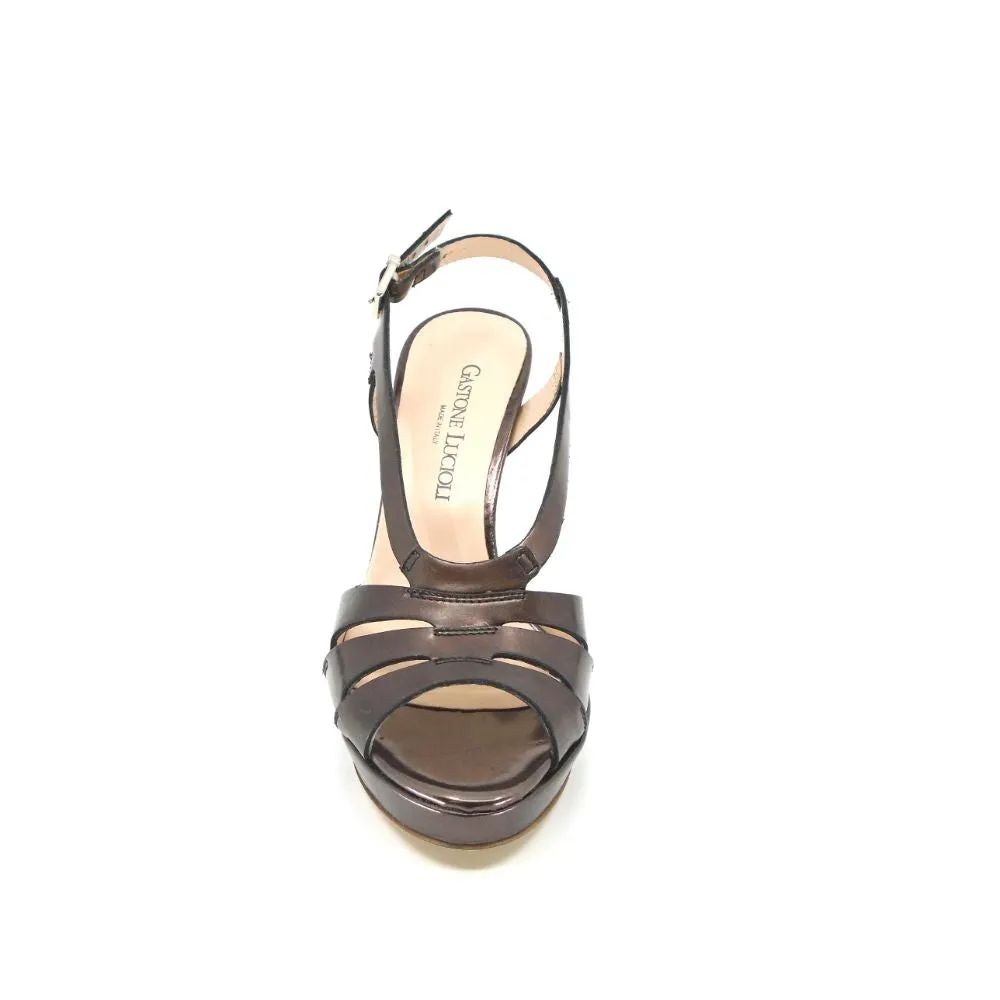 6013 Specchio Bronzo Sandal Gastone Lucioli Slingback Platform Pump
