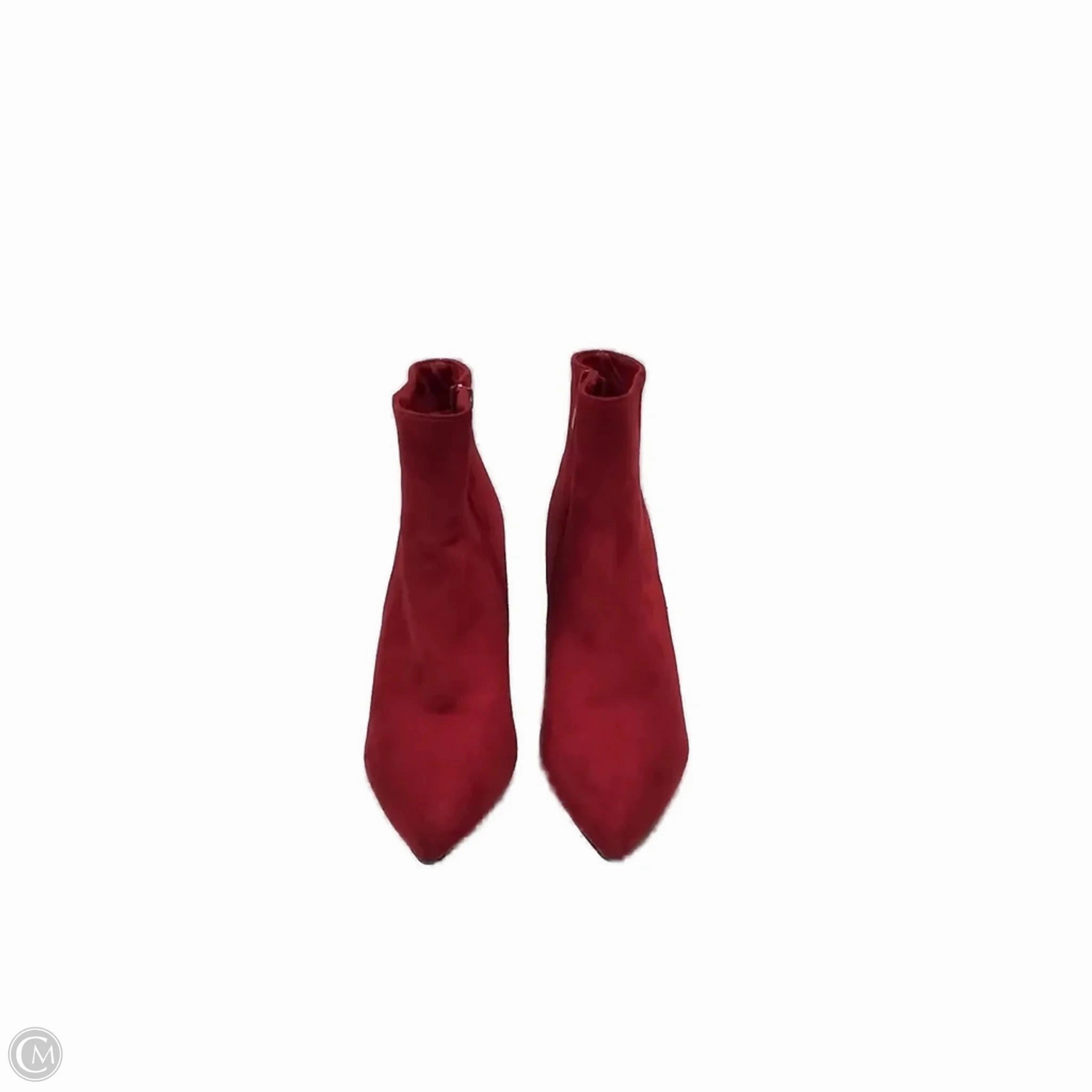 Rough texture Boots Ankle Heels By Cmf In Red, Size: 8