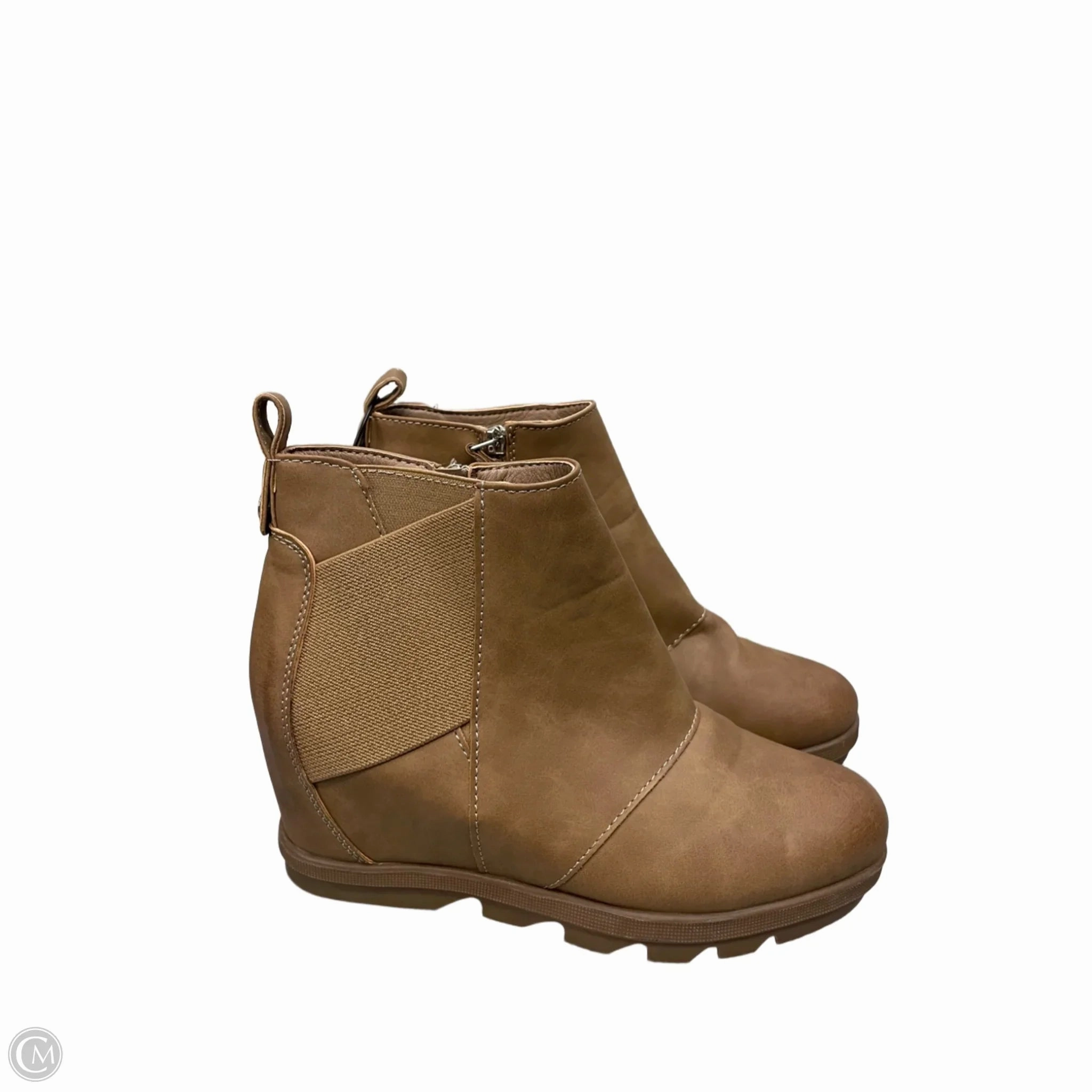 Boots Ankle Heels By athlefit In Tan, Size: 8.5 Scholar