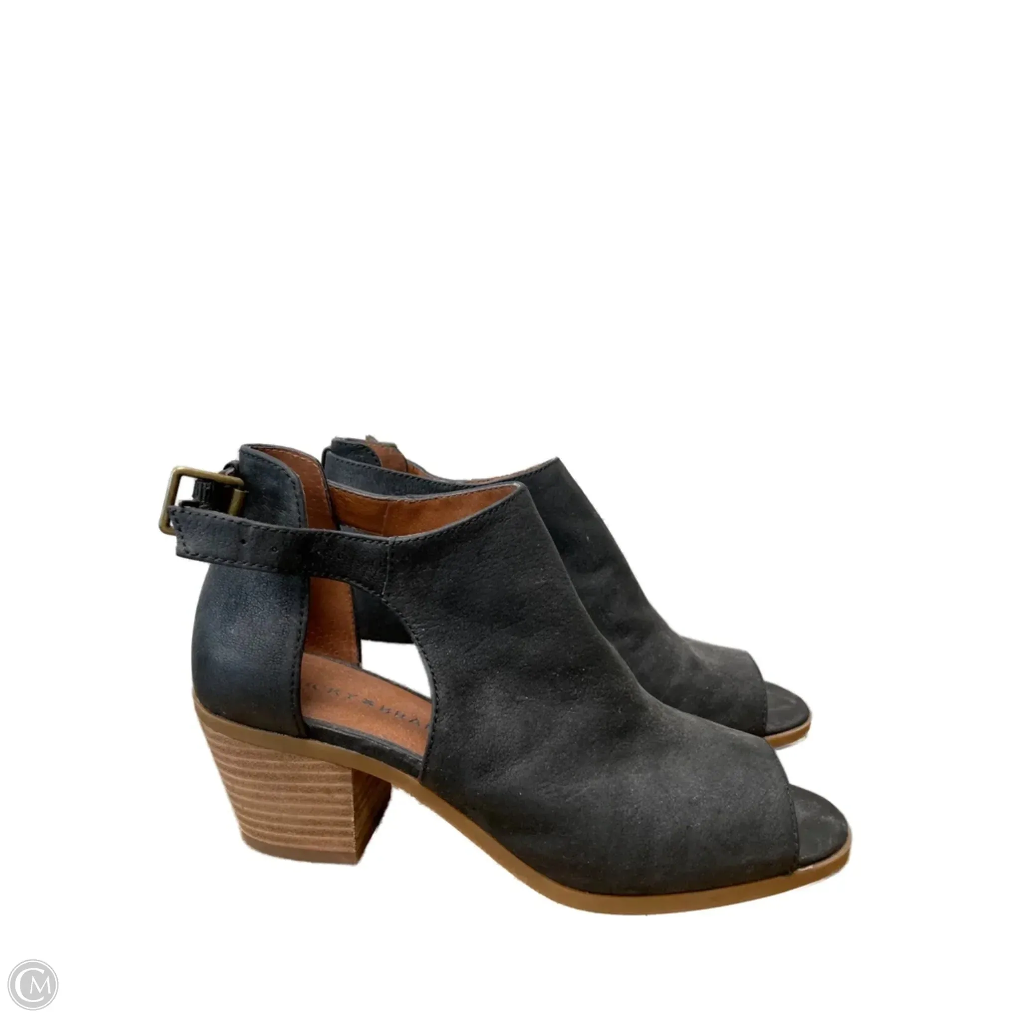 Shoes Heels Block By Lucky Brand In Black & Brown, Size: 8 Iconic Style