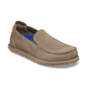Women's Utti Deep Blue Narrow Gray Taupe Suede Relaxed Flip-flops Sidewalk Ready