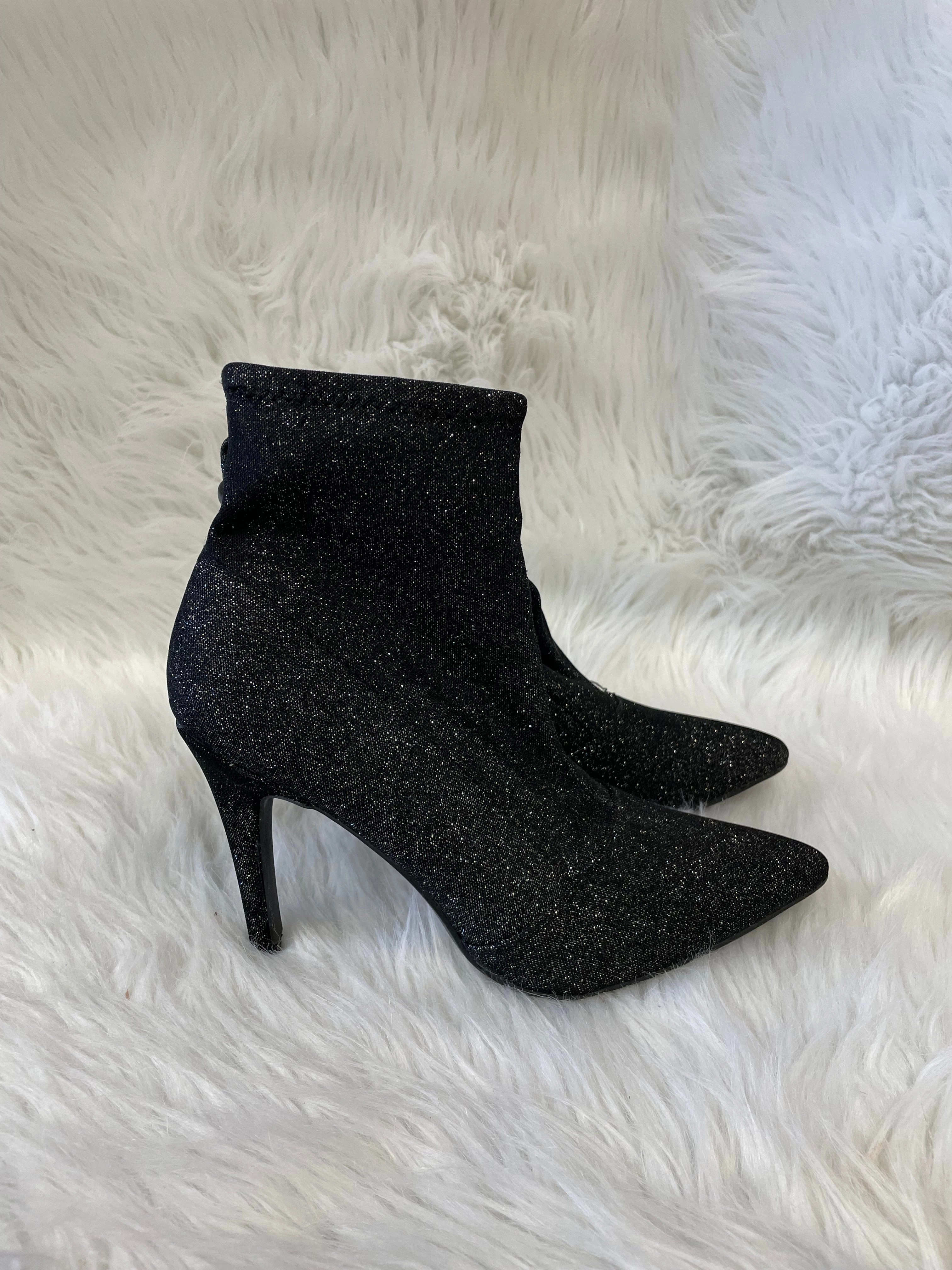 Energy Return Technology Boots Ankle Heels By Brash In Black & Silver, Size: 7.5