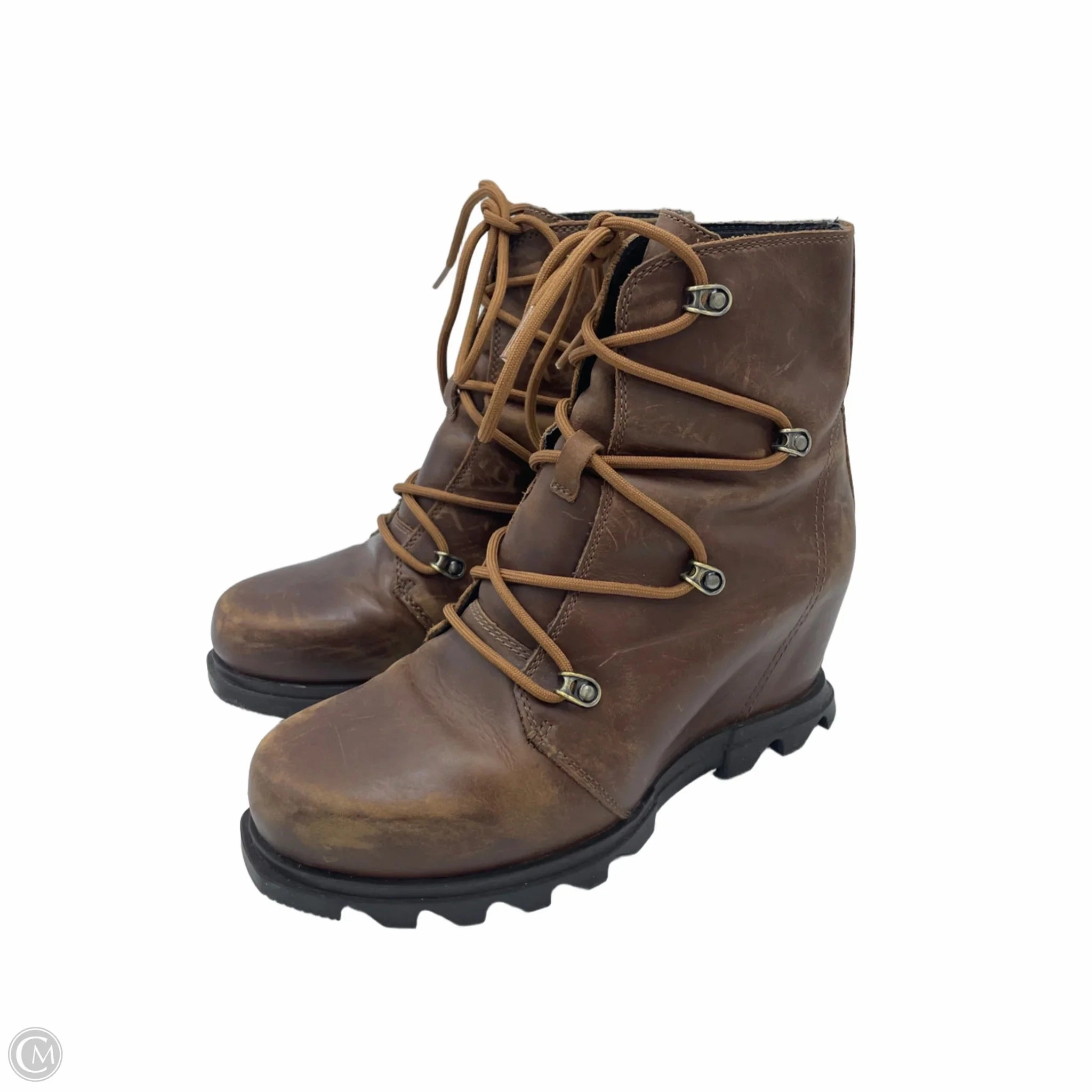 Padded Stylish Appeal Boots Ankle Heels By Sorel In Brown, Size: 8.5