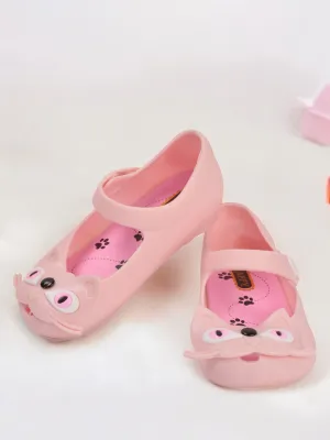 Adorable Kitty Face Mary Jane Jelly Shoes for Girls - Pink