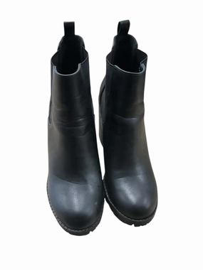 High Utility Boots Ankle Heels By Soda In Black, Size: 8