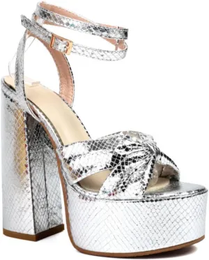 Aflngle Women's Platform Heels Ankle Strap Sandals Round Open Toe Pleated Bow Knot Block Heeled Sandals Sexy Slingback Comfortable Evening Wedding Dress Pumps Sandals