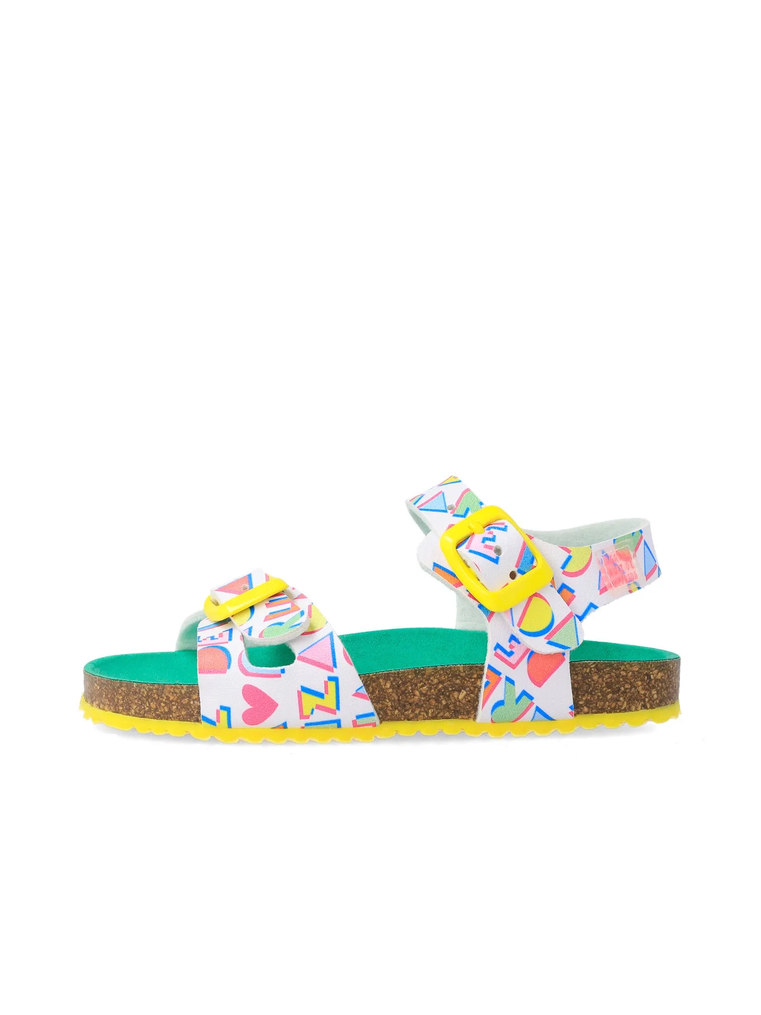 Agatha Ruiz de la Prada Yellow Brand Print Sandals