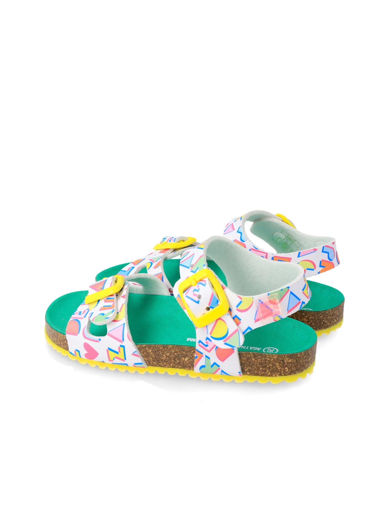 Agatha Ruiz de la Prada Yellow Brand Print Sandals