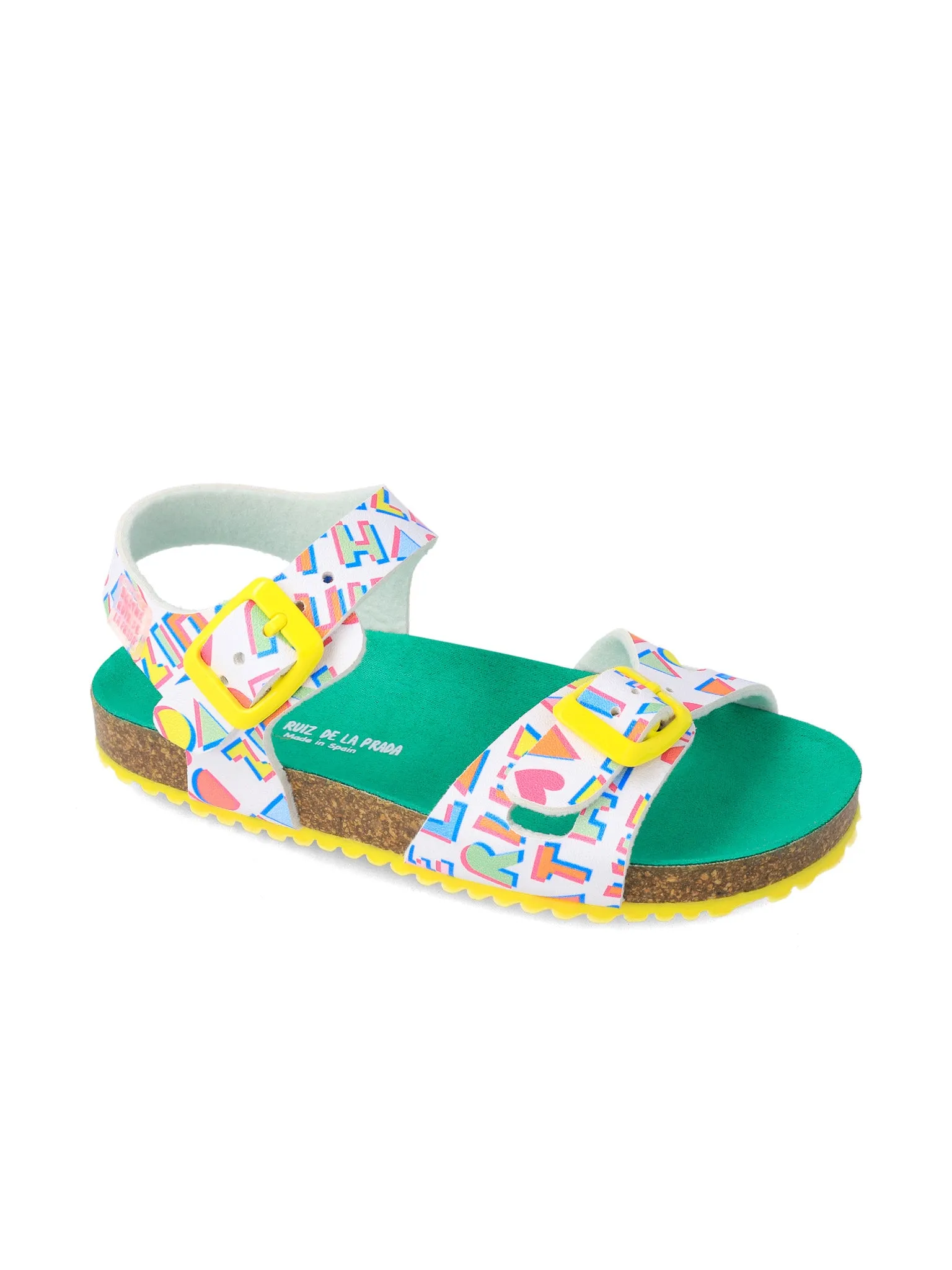 Agatha Ruiz de la Prada Yellow Brand Print Sandals