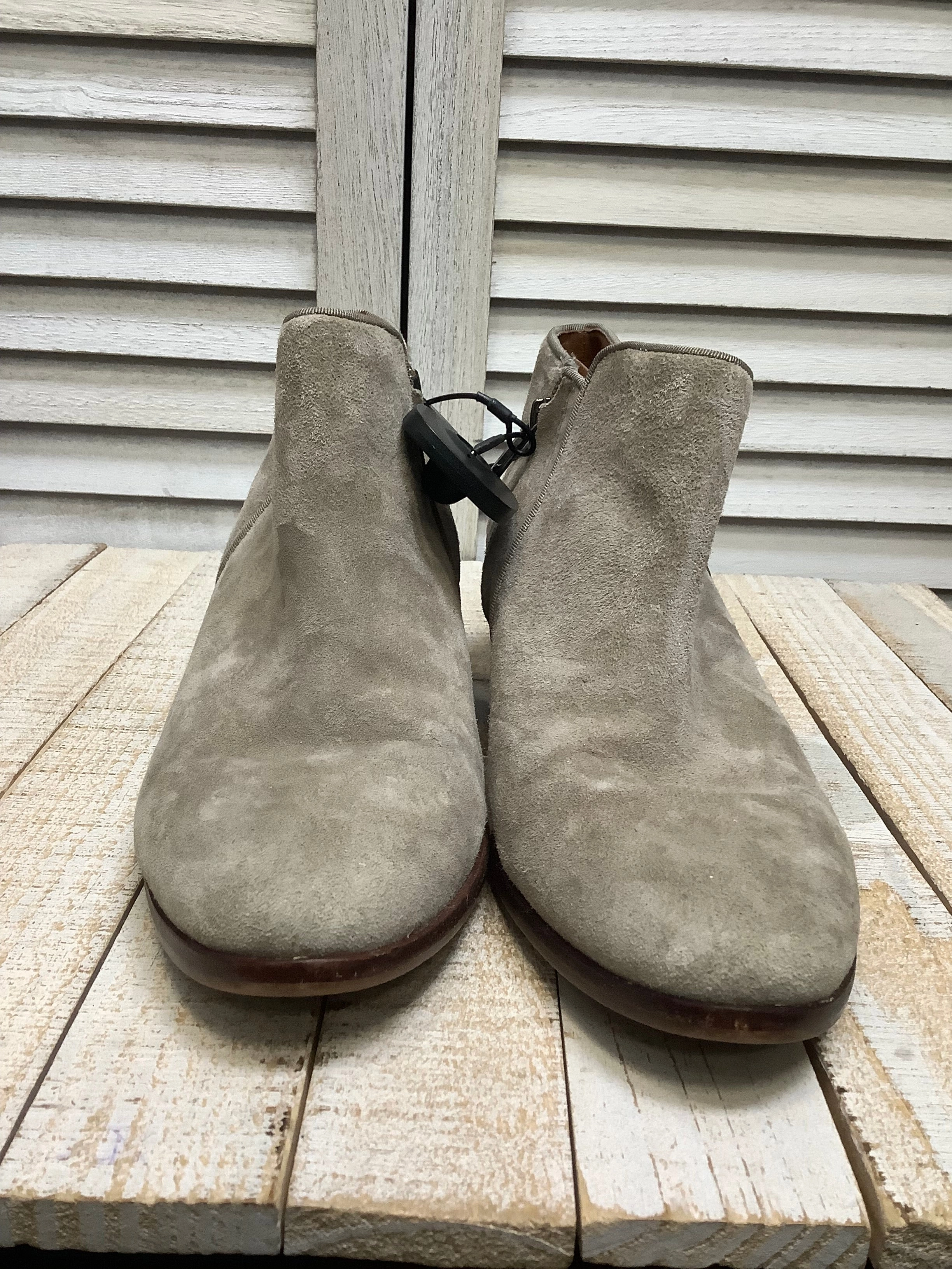 Korean Trend Boots Ankle Heels By Sam Edelman In Taupe, Size: 7.5