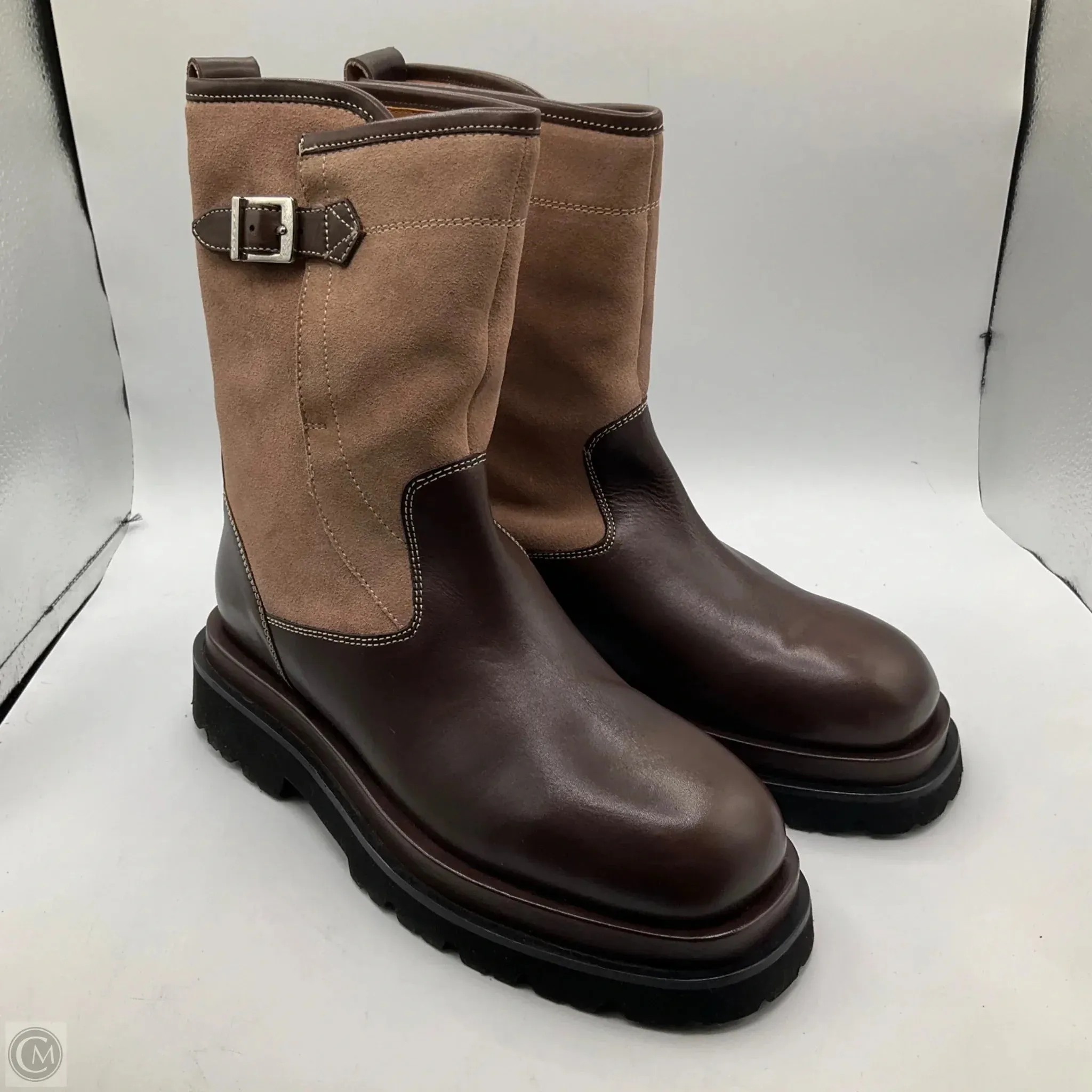 Boots Mid-calf Flats By Free People In Tan, Size: 7.5 Day Off Cold-Weather Boot