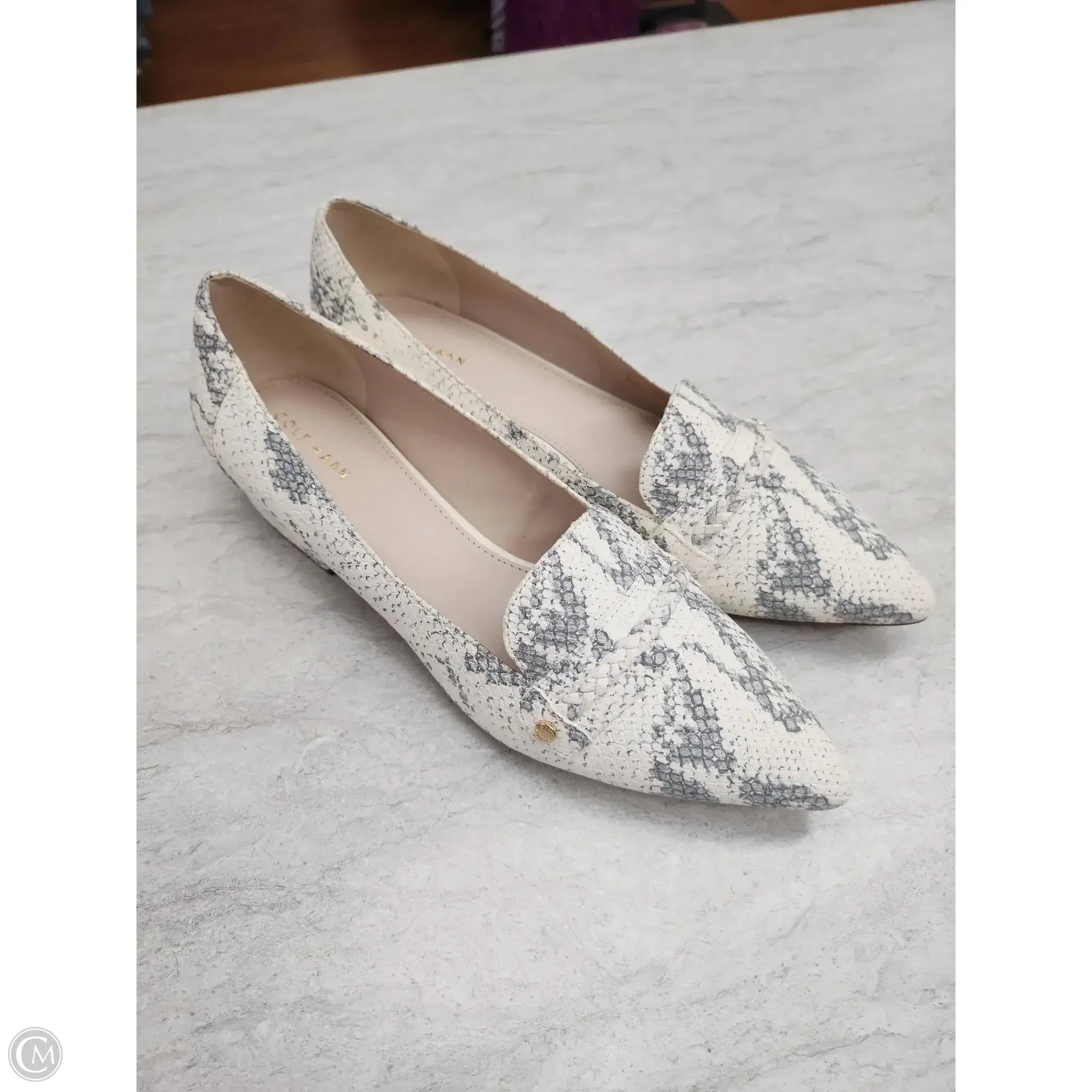 Soft Texture Shoes Heels Block By Cole-haan In Snakeskin Print, Size: 8.5