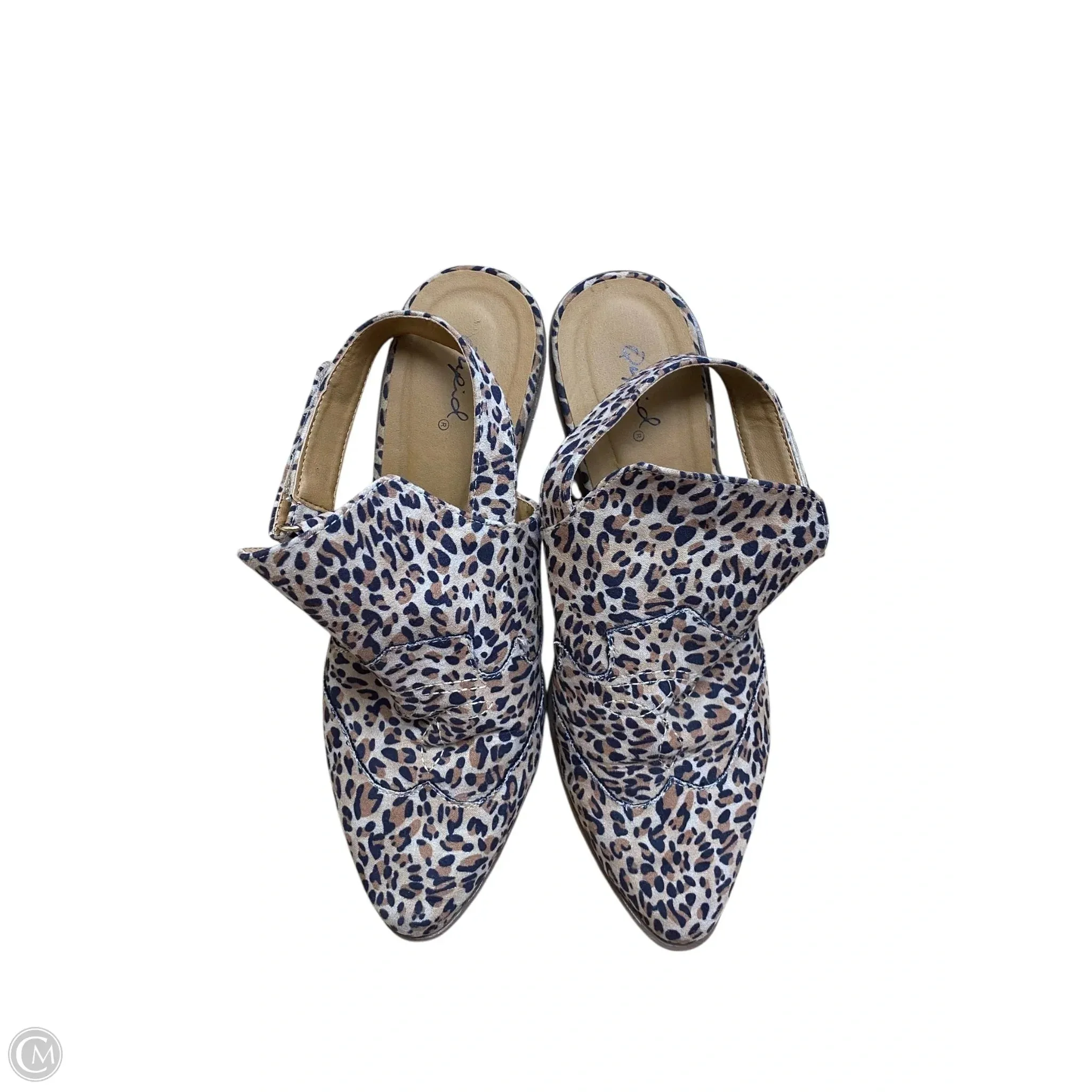 Eva Midsole Summer Heels Shoes Heels Block By Qupid In Animal Print, Size: 7.5