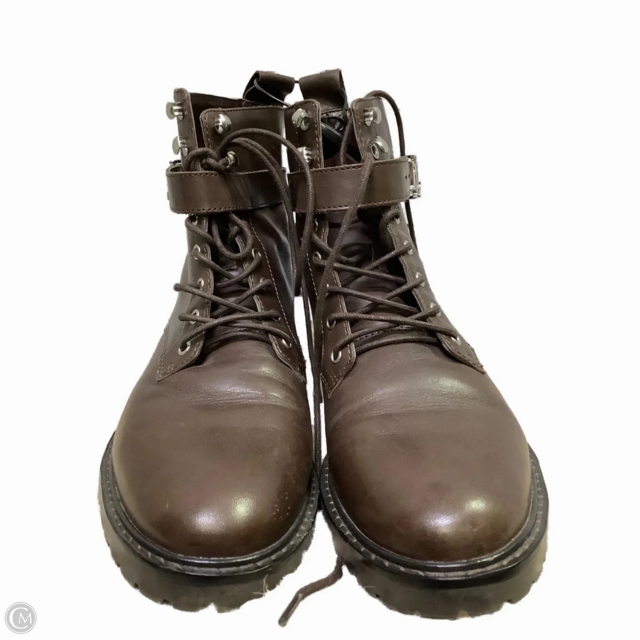 Rugged Built River Crossing Boots Ankle Flats By Ralph Lauren In Brown, Size: 8.5