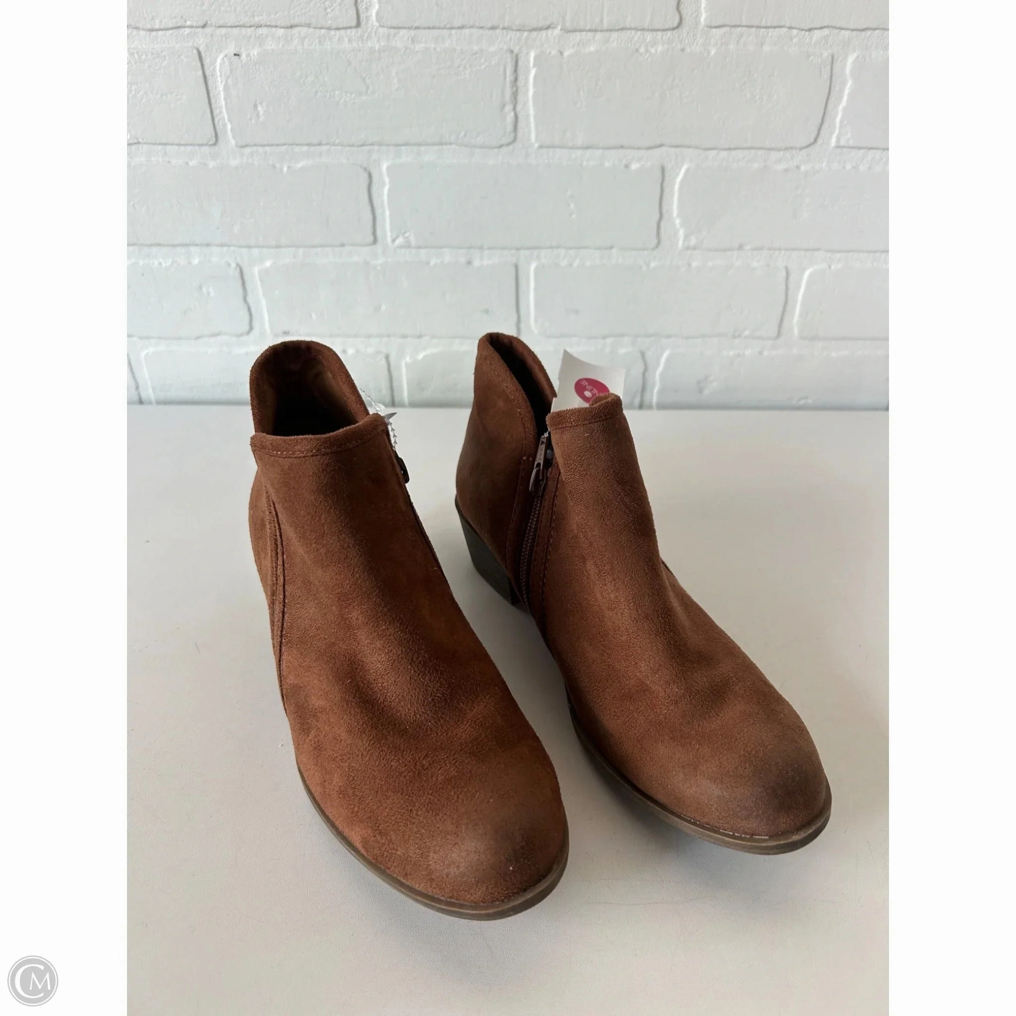Boots Ankle Flats By So In Brown, Size: 7.5 Sporty