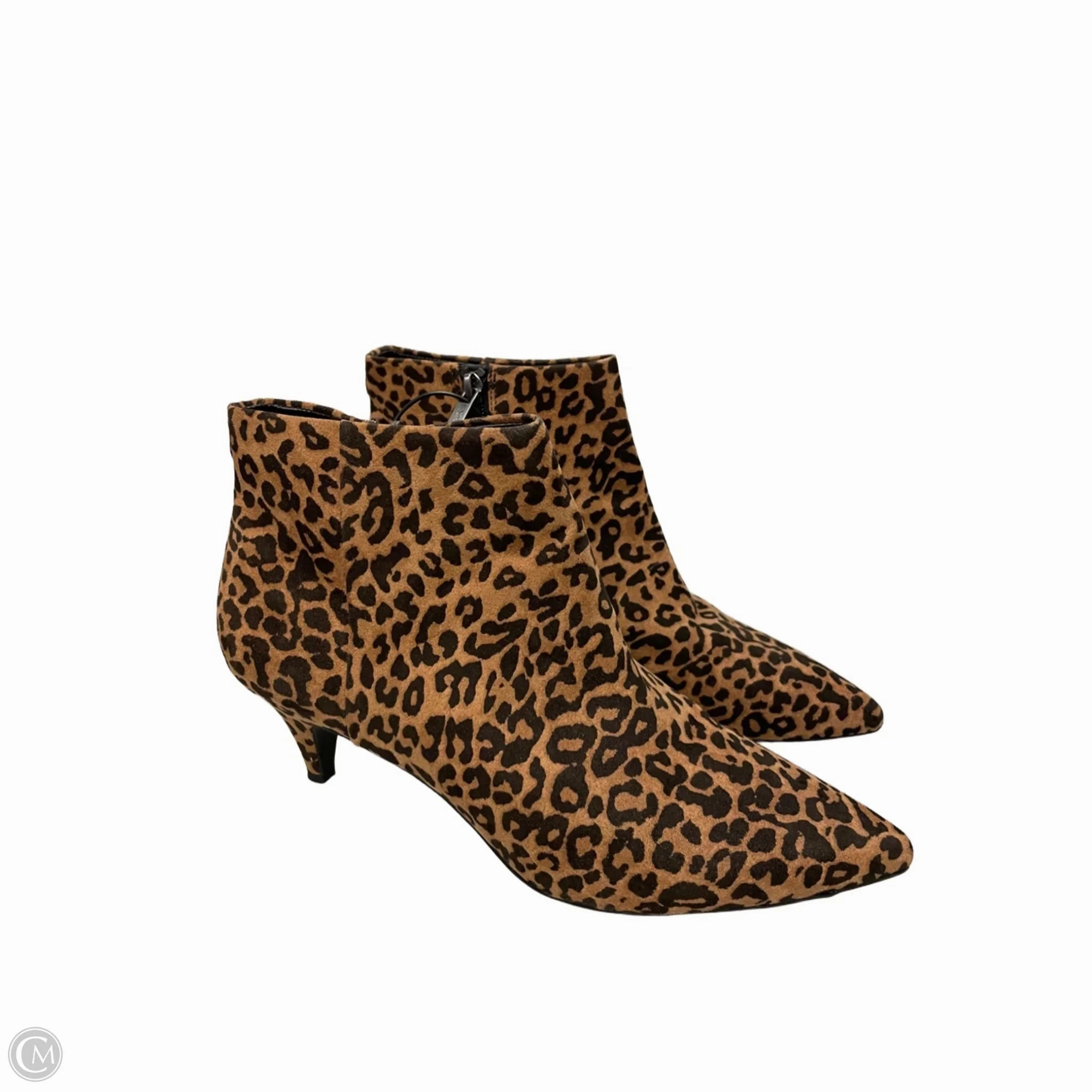 Boots Ankle Heels By Circus By Sam Edelman In Leopard Print, Size: 8 Denim Touch Blue Sky