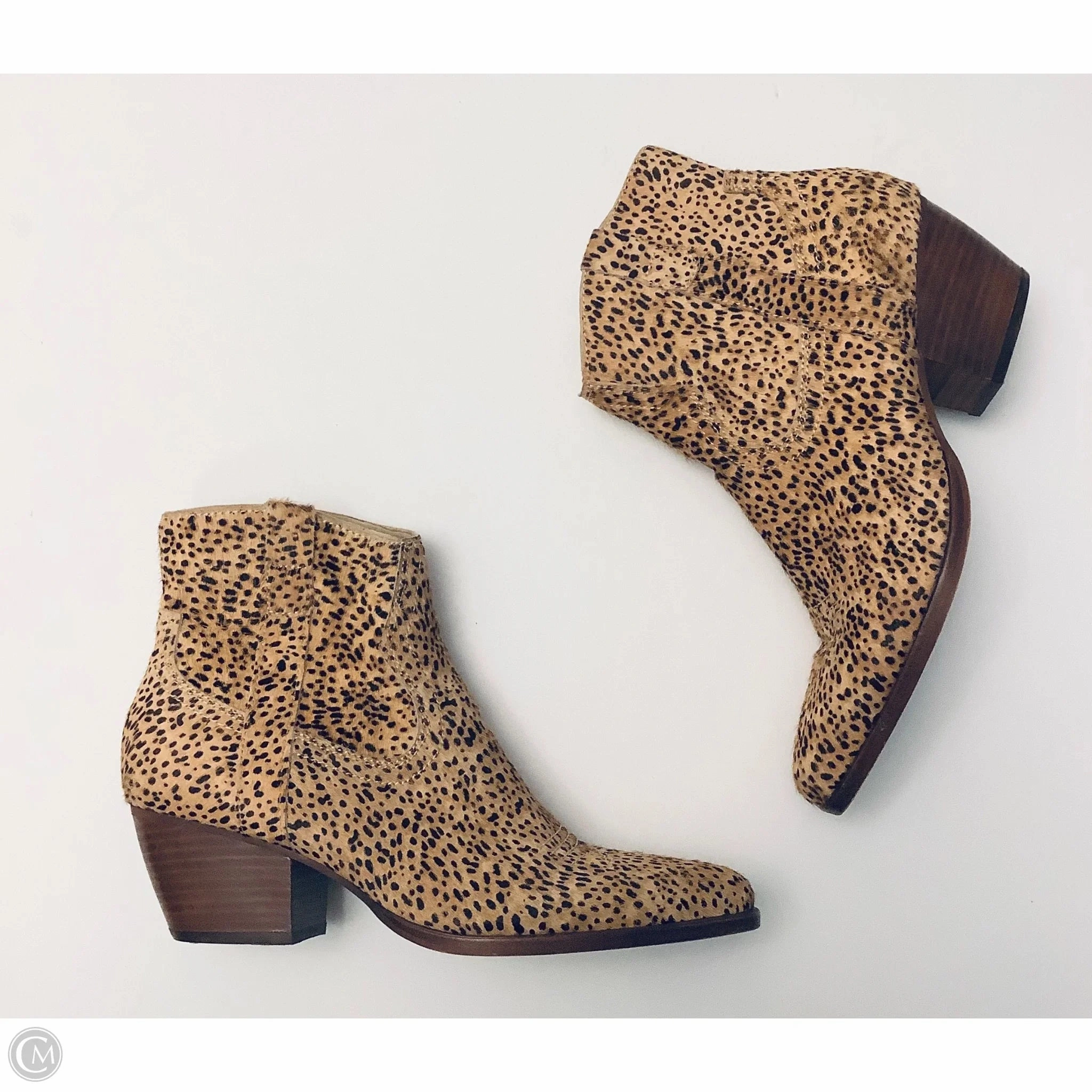 Stable Support Cold Weather Commuter Boots Ankle Heels By Dolce Vita In Animal Print, Size: 9.5