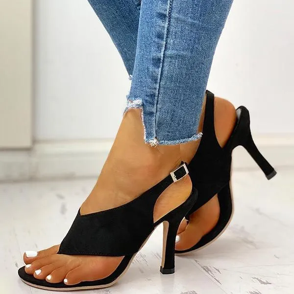 Amozae Toe Post Slingback Thin Heeled Sandals