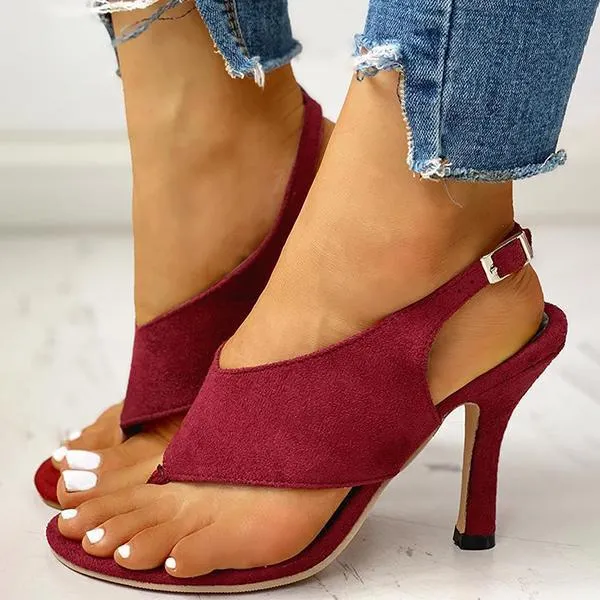 Amozae Toe Post Slingback Thin Heeled Sandals