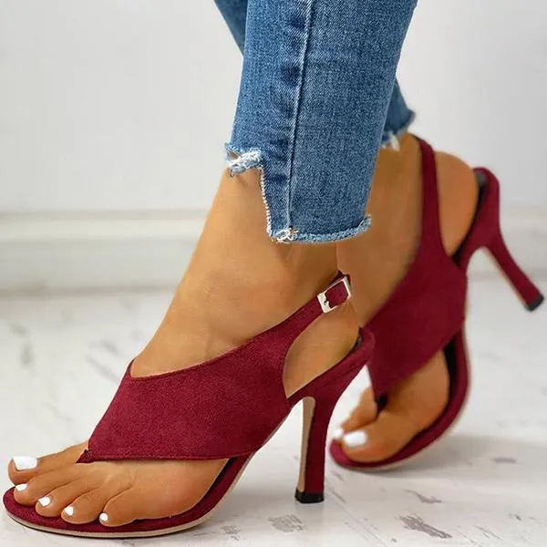 Amozae Toe Post Slingback Thin Heeled Sandals