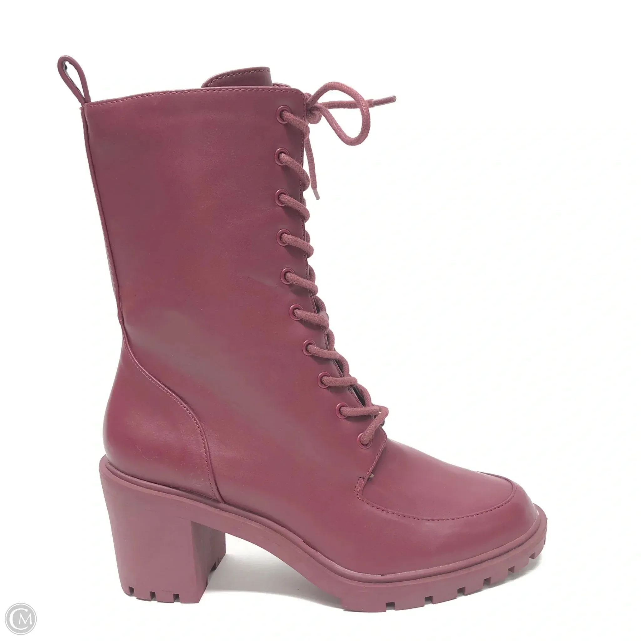 Fall Weekend Minimal Look Boots Mid-calf Heels By Alfani In Purple, Size: 8