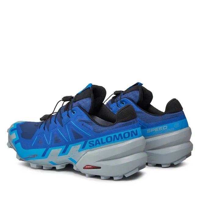Compression Molded Midfoot Lightweight Cushioning Technology Men's Salomon Speedcross 6 GTX Blue Print / Ibiza Blue / Quarry