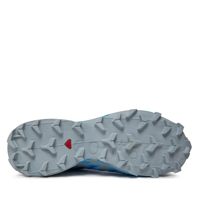 Men's Salomon Speedcross 6 GTX Blue Print / Ibiza Blue / Quarry Silicone Grip Accents cross training trail shoes
