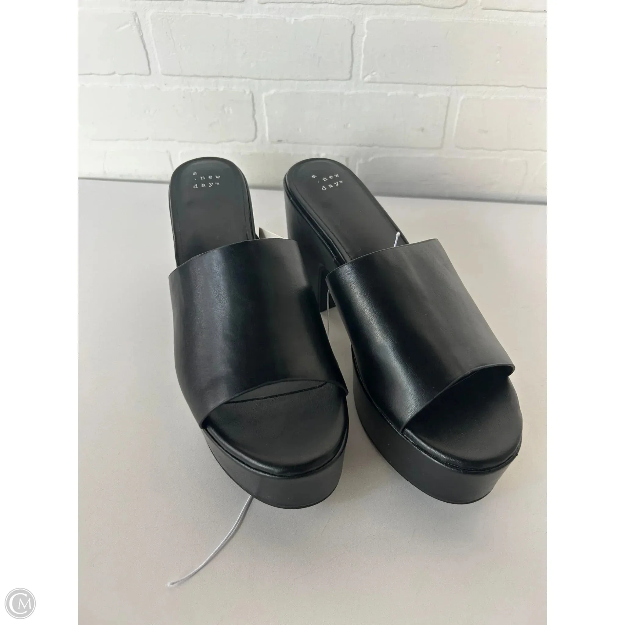 Dressy Sandals Shoes Heels Block By A New Day In Black, Size: 10