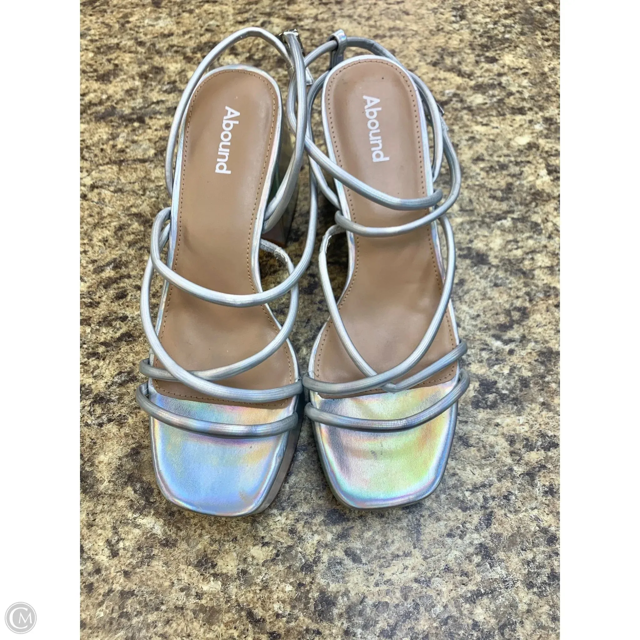Shoes Heels Block By Abound In Grey, Size: 9 Peep Toe Sandals