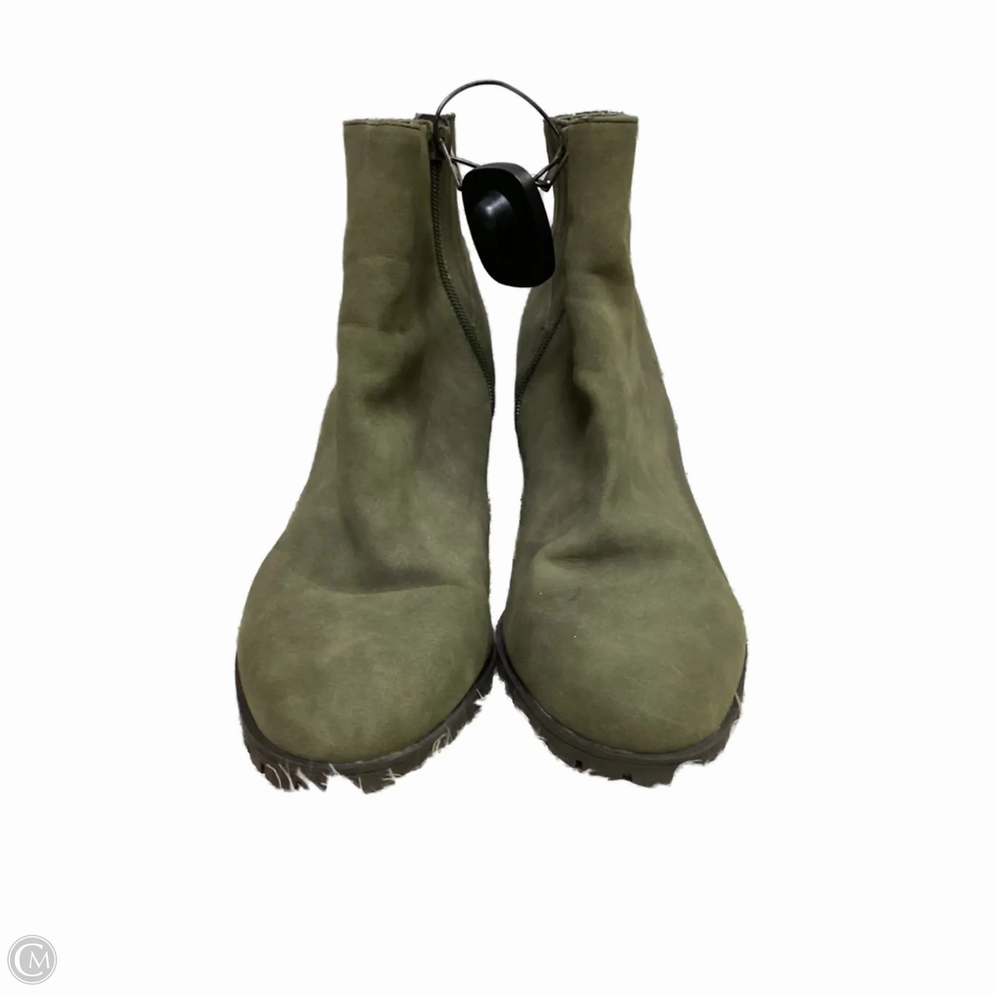 work use Zip Edge Boots Ankle Heels By Kelly And Katie In Green, Size: 11