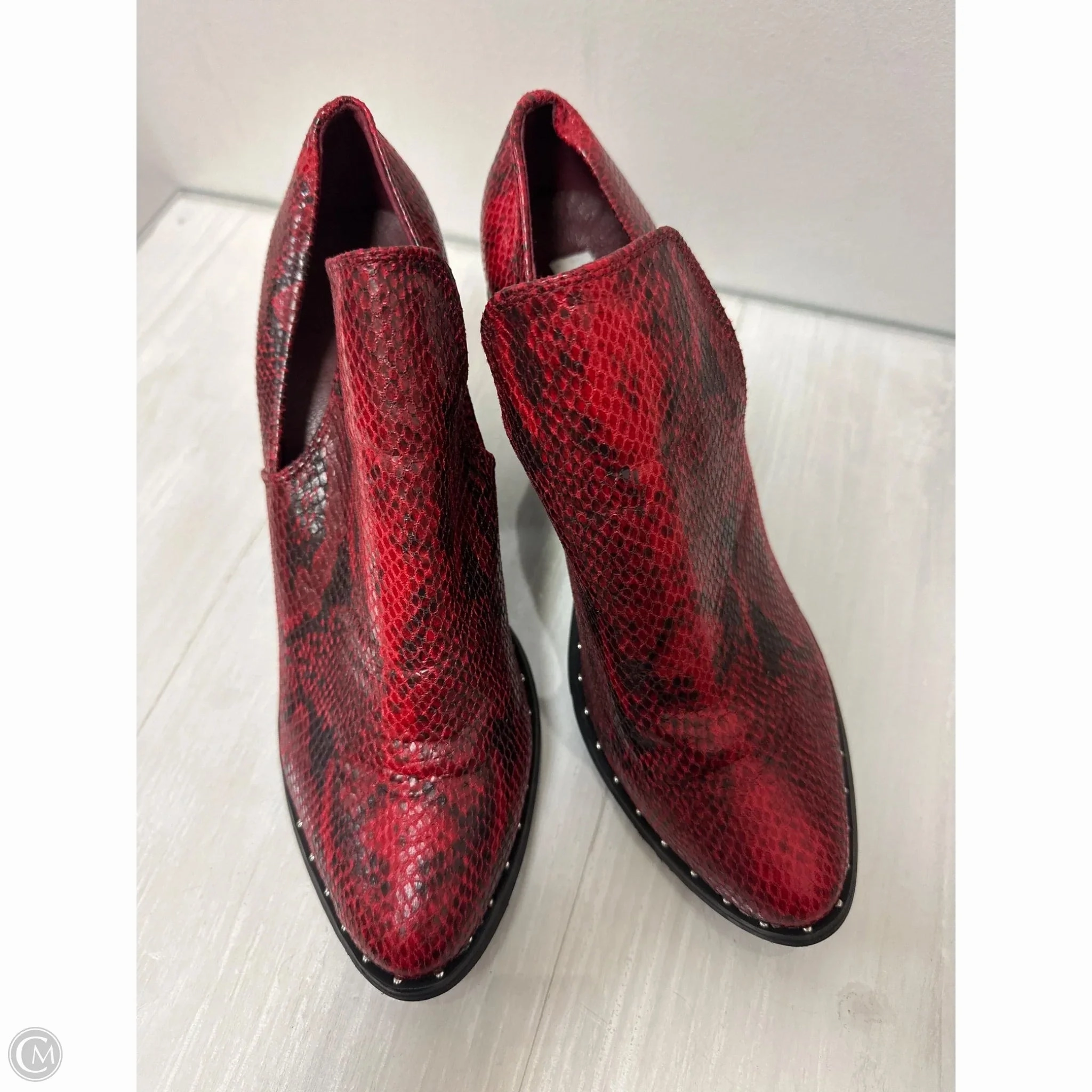 Boots Ankle Heels By Very G In Red, Size: 10 Desert Wear Zip Closure