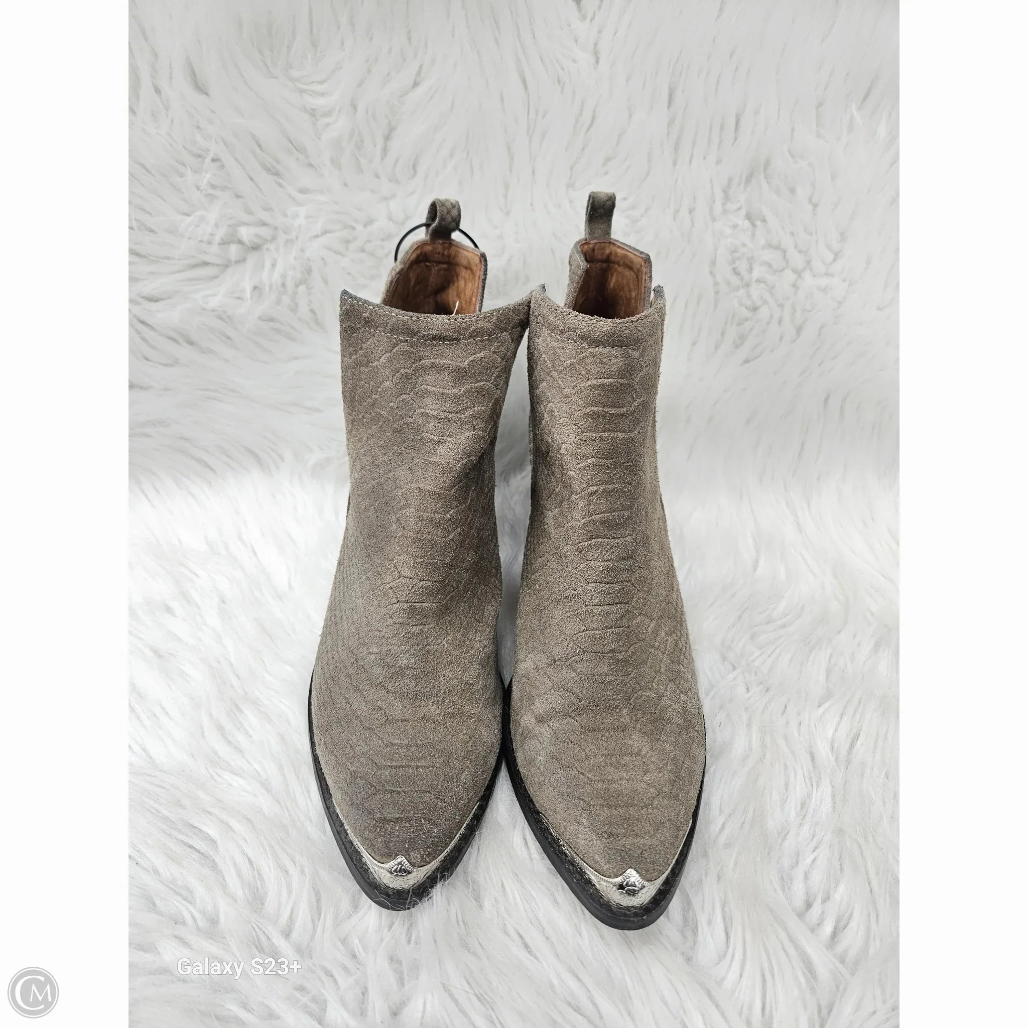 Boots Ankle Heels By Jeffery Campbell In Grey, Size: 9 Neutral palette Boho Mood