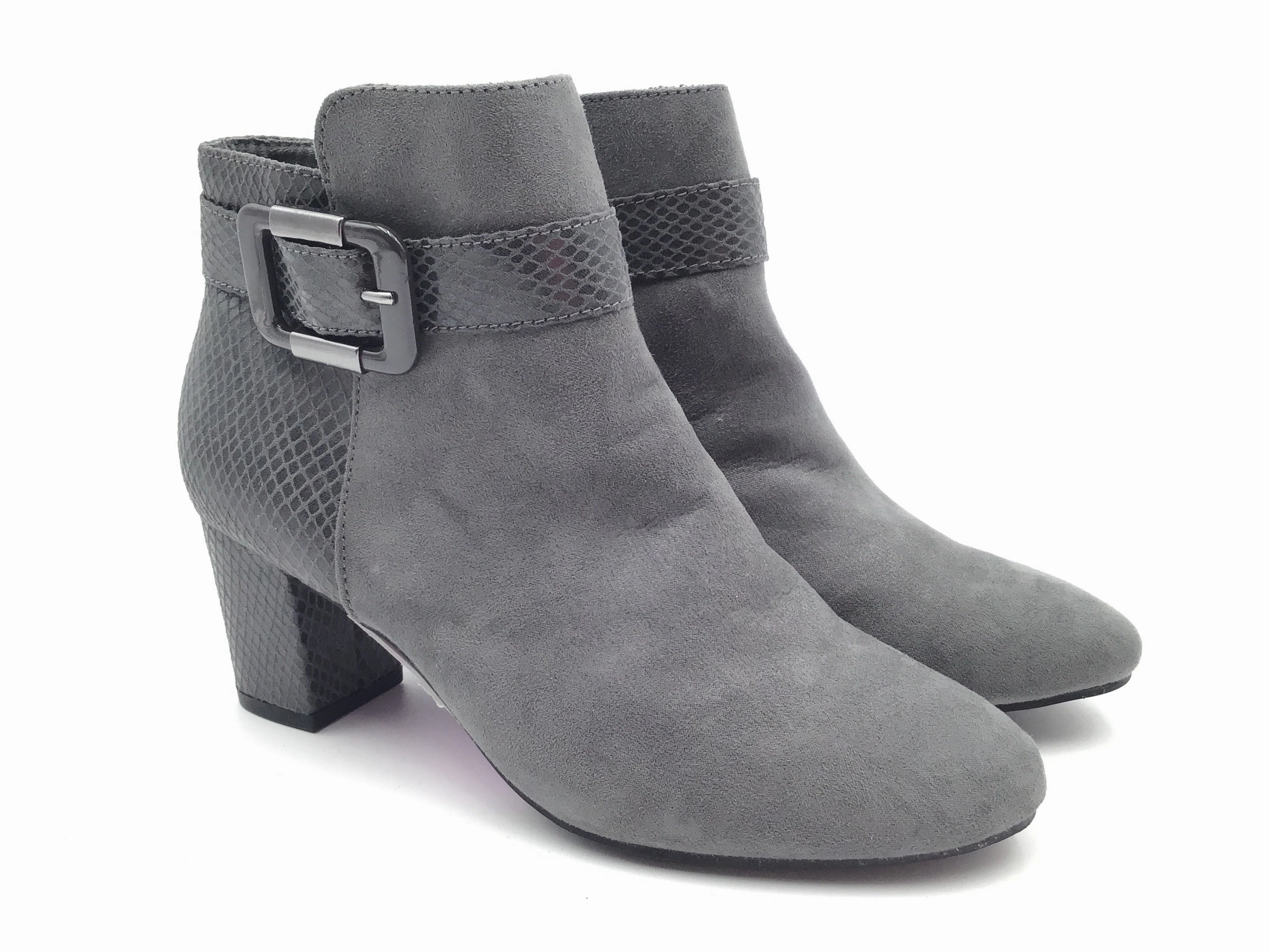 Boots Ankle Heels By Karen Scott In Grey, Size: 6 Cabin Cozy Customizable Fit Features