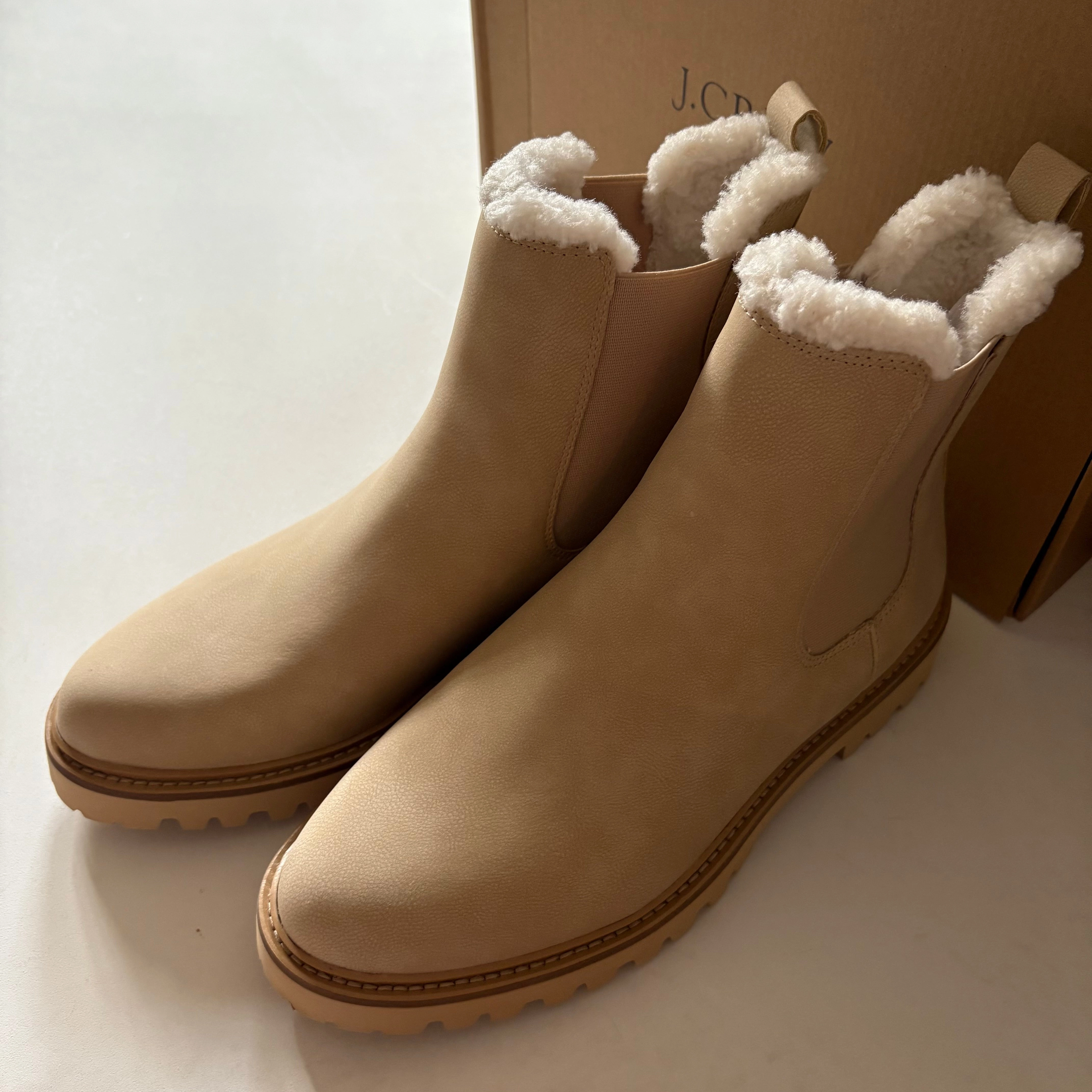 Minimalist Appeal Arctic Cold Boots Ankle Flats By J. Crew In Cream, Size: 9.5
