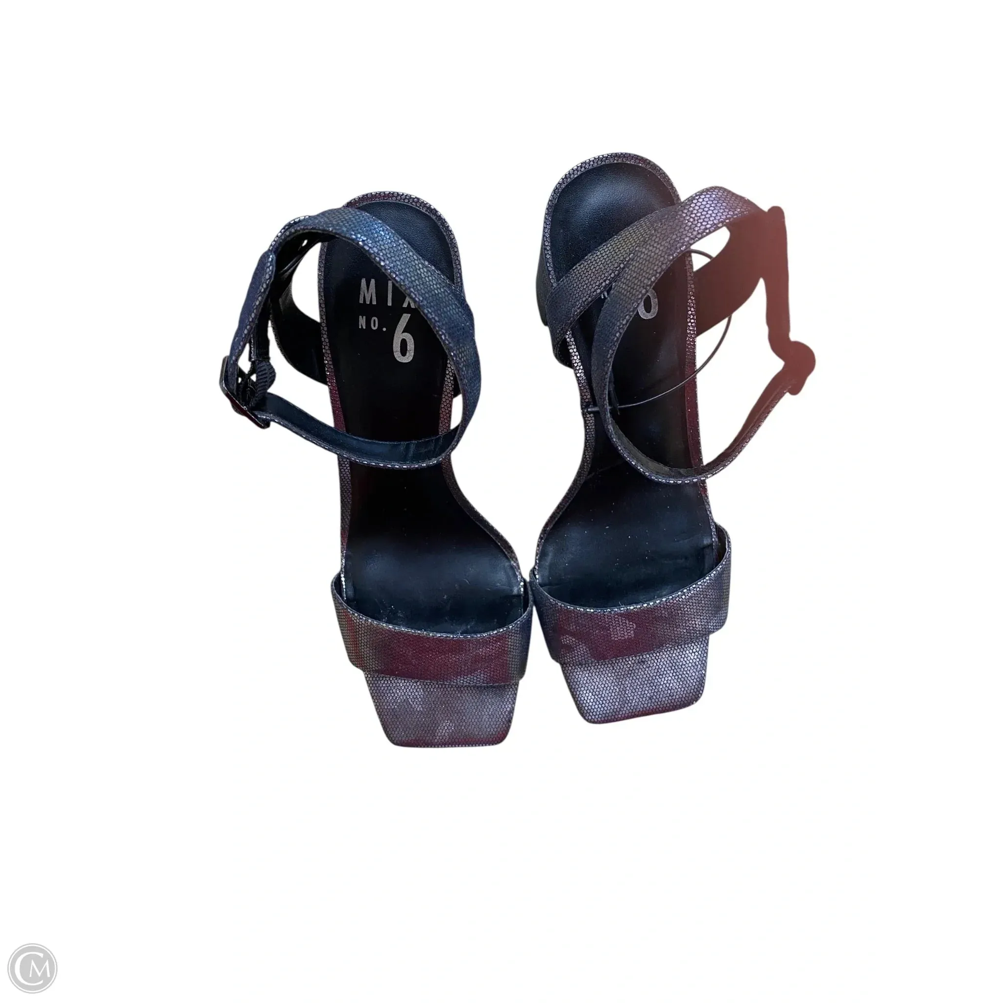 Shoes Heels Block By Mix No 6 In Silver, Size: 8 Ultra High Heels