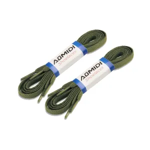 AOMIDI Flat Shoelaces 5/16" (2 Pair) - for Sneakers and Converse Shoelaces Replacements 27" inches (69 cm) Army Green