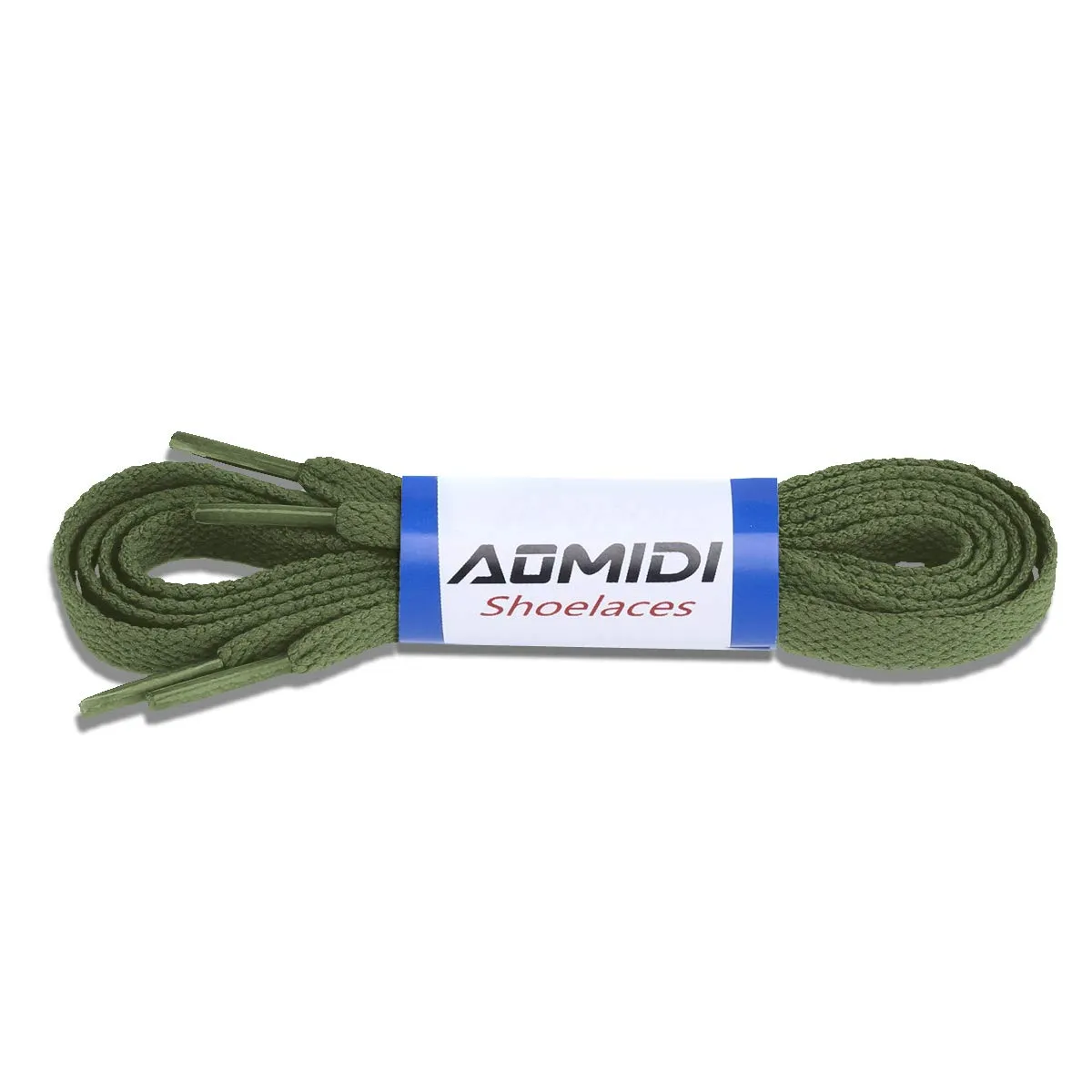 AOMIDI Flat Shoelaces 5/16" (2 Pair) - for Sneakers and Converse Shoelaces Replacements 27" inches (69 cm) Army Green