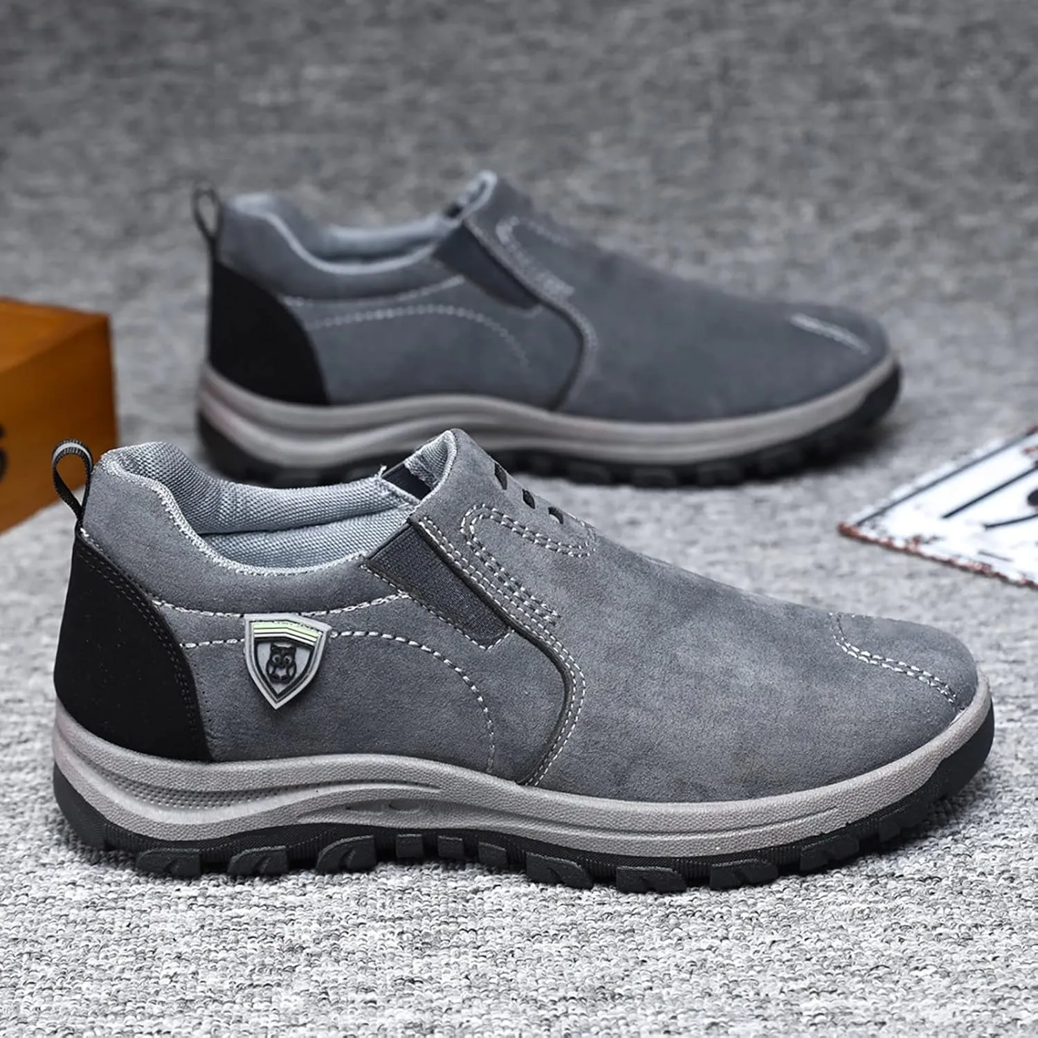 Arch Support Sports Shoes for Men Breathable Casual Comfortable Walking Sneaker Convenient Elderly Slip on Shoes