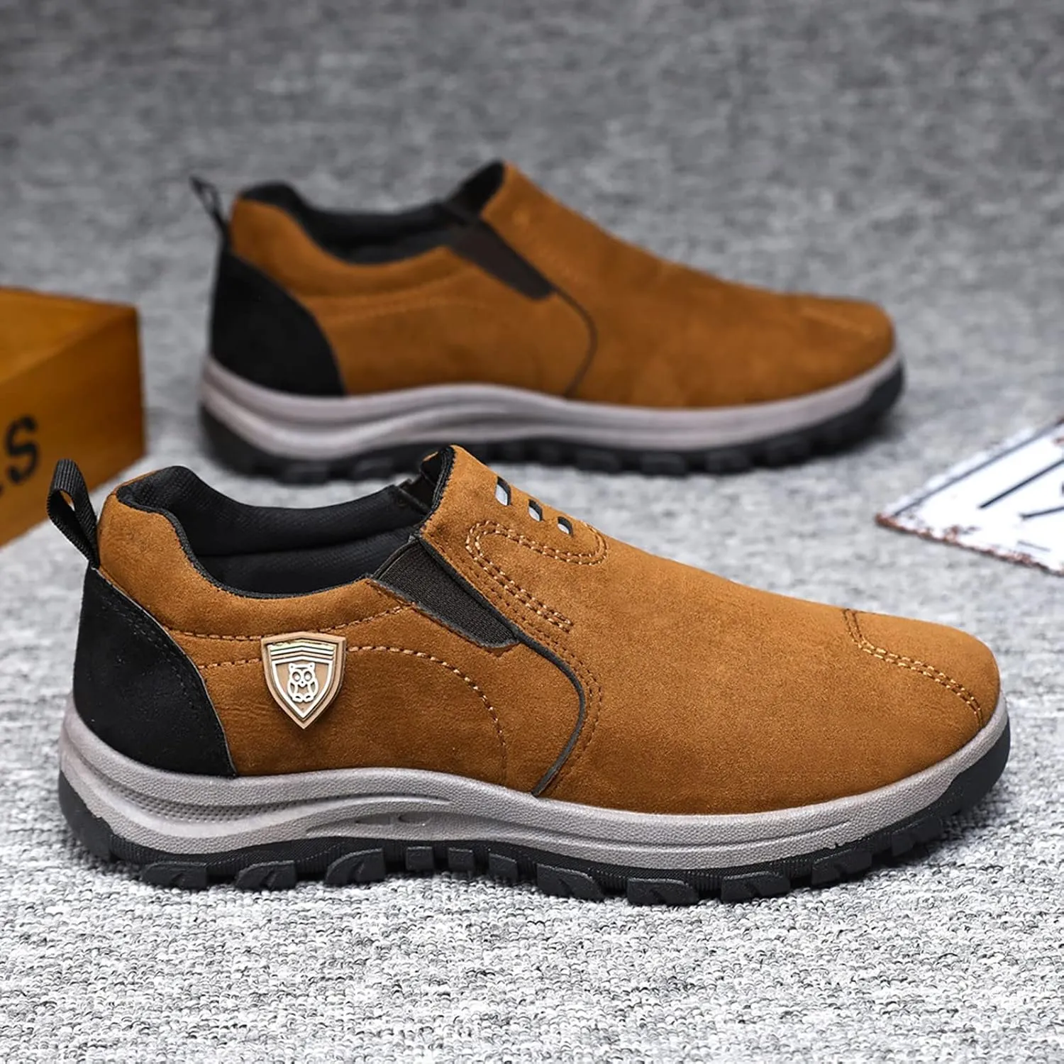 Arch Support Sports Shoes for Men Breathable Casual Comfortable Walking Sneaker Convenient Elderly Slip on Shoes