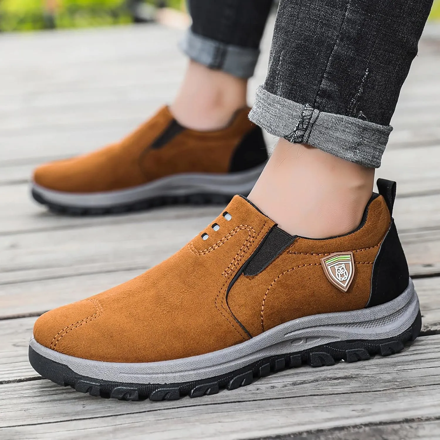 Arch Support Sports Shoes for Men Breathable Casual Comfortable Walking Sneaker Convenient Elderly Slip on Shoes