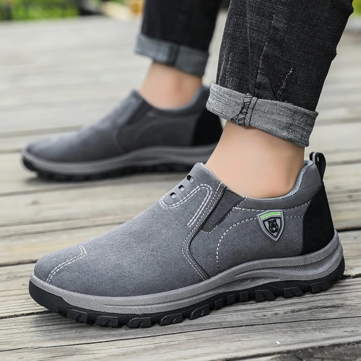 Arch Support Sports Shoes for Men Breathable Casual Comfortable Walking Sneaker Convenient Elderly Slip on Shoes