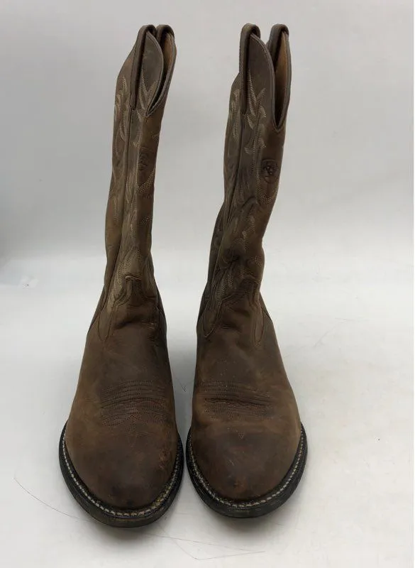 Ariat Men's 100020004 Brown Leather Mid-Calf Cowboy Western Boots - Size 9.5D