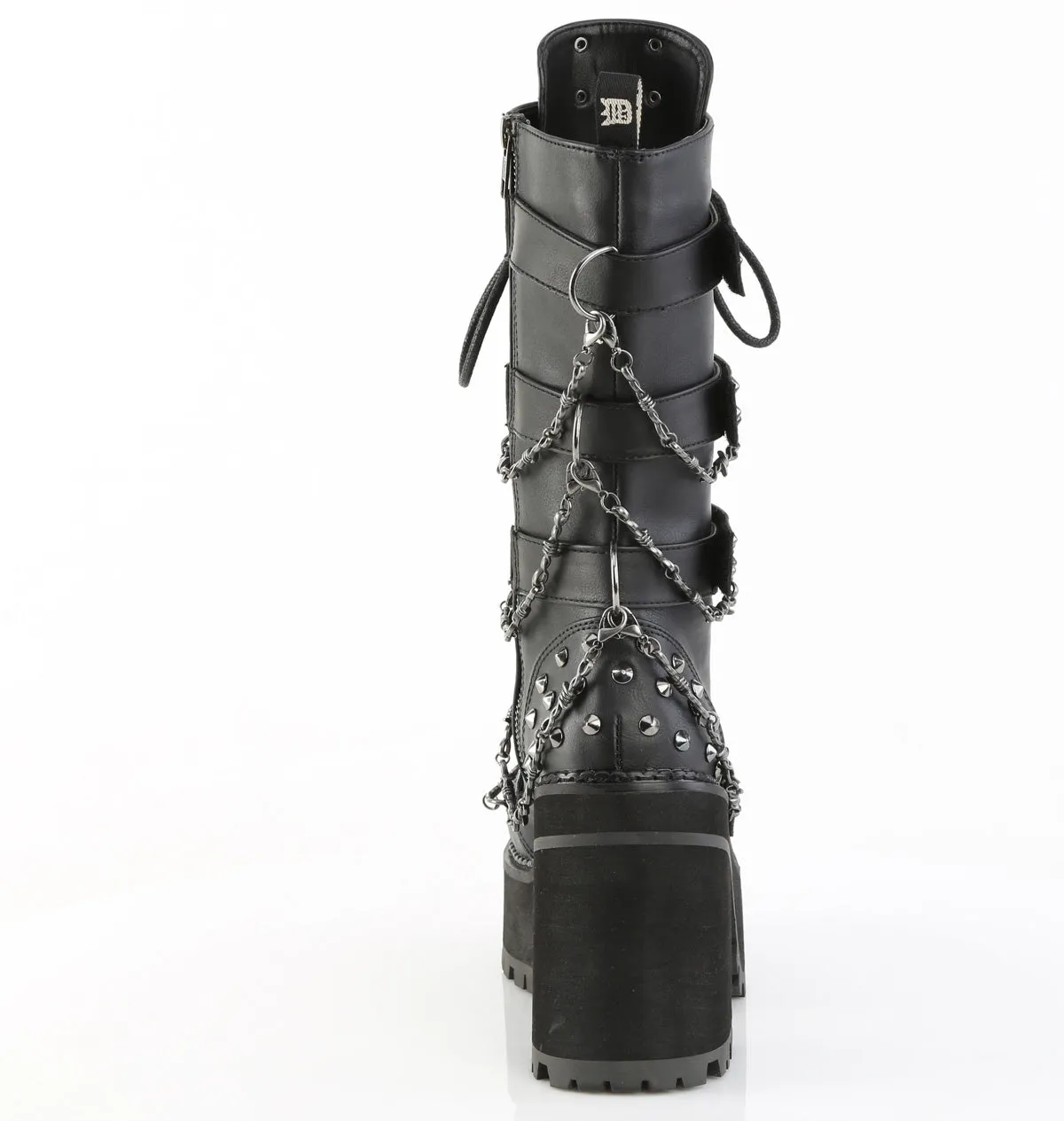 ASSAULT-117 DemoniaCult Black Vegan Leather Sexy Women's Mid-Calf & Knee High Boots (Alternative Footwear)