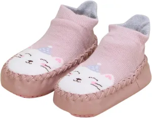 Autumn Winter Cute Children Flat Bottom Non Slip Floor Sports Shoes Socks Shoes Cartoon Rabbit Pattern Toddler Shoes